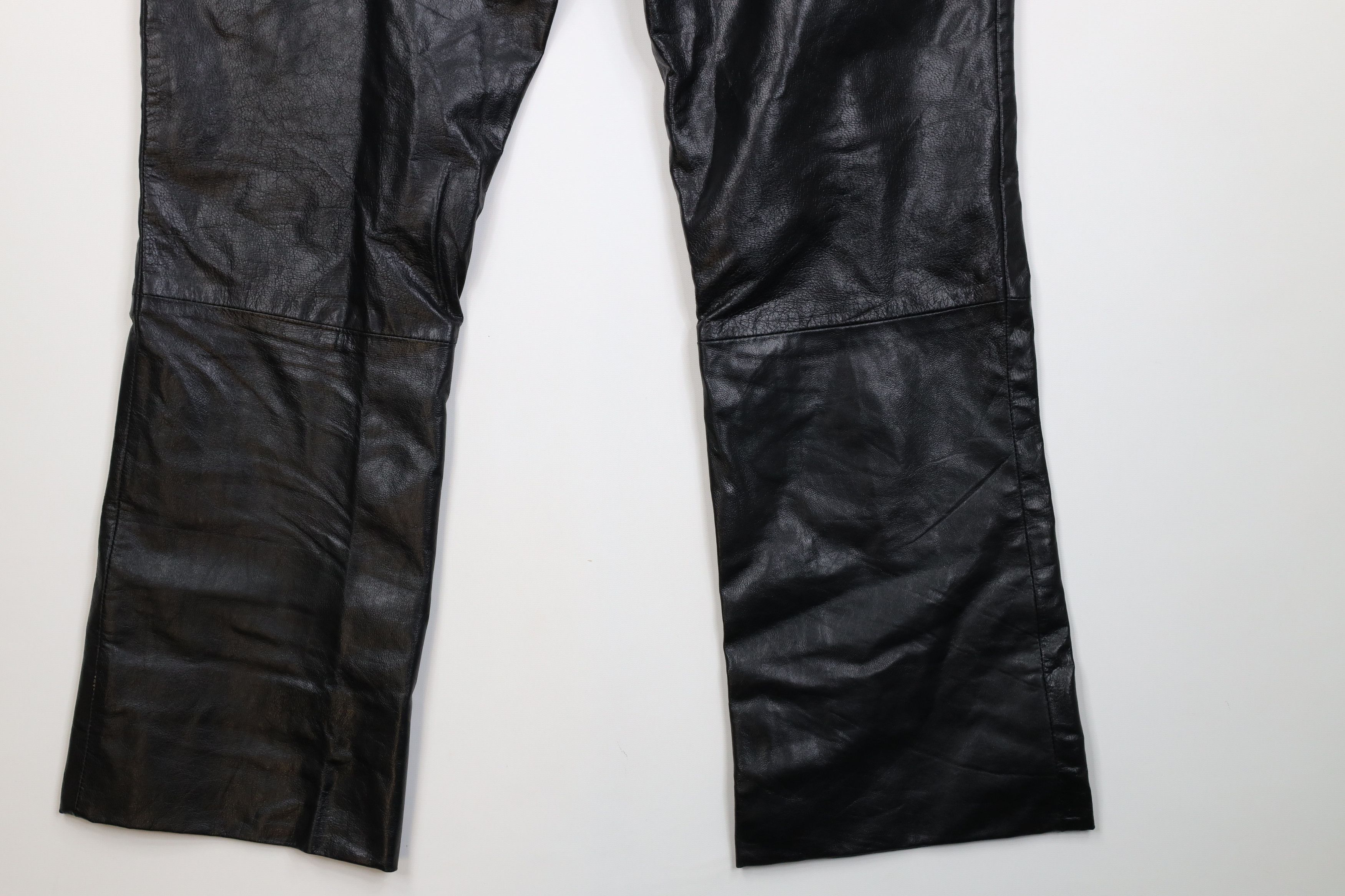 Vintage Vintage 90s Streetwear Flared Wide Leg Leather Pants Size 36" / US 14 / IT 50 - 14 Thumbnail