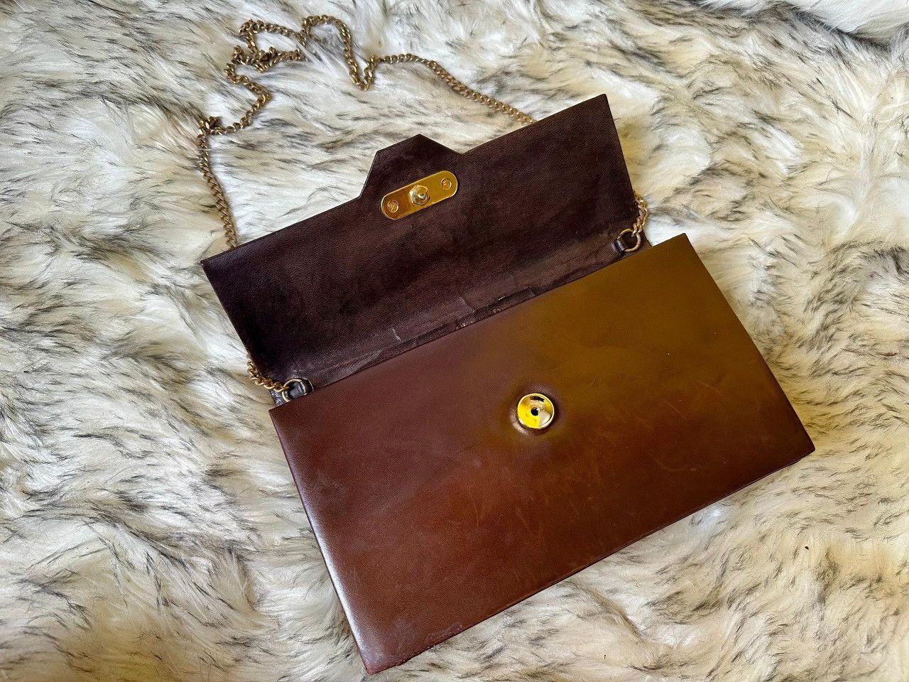 Christian Dior Monsieur × Dior × Vintage Authentic Christian Dior CD Logo Leather Gold Chain Shoulder Size ONE SIZE - 3 Thumbnail