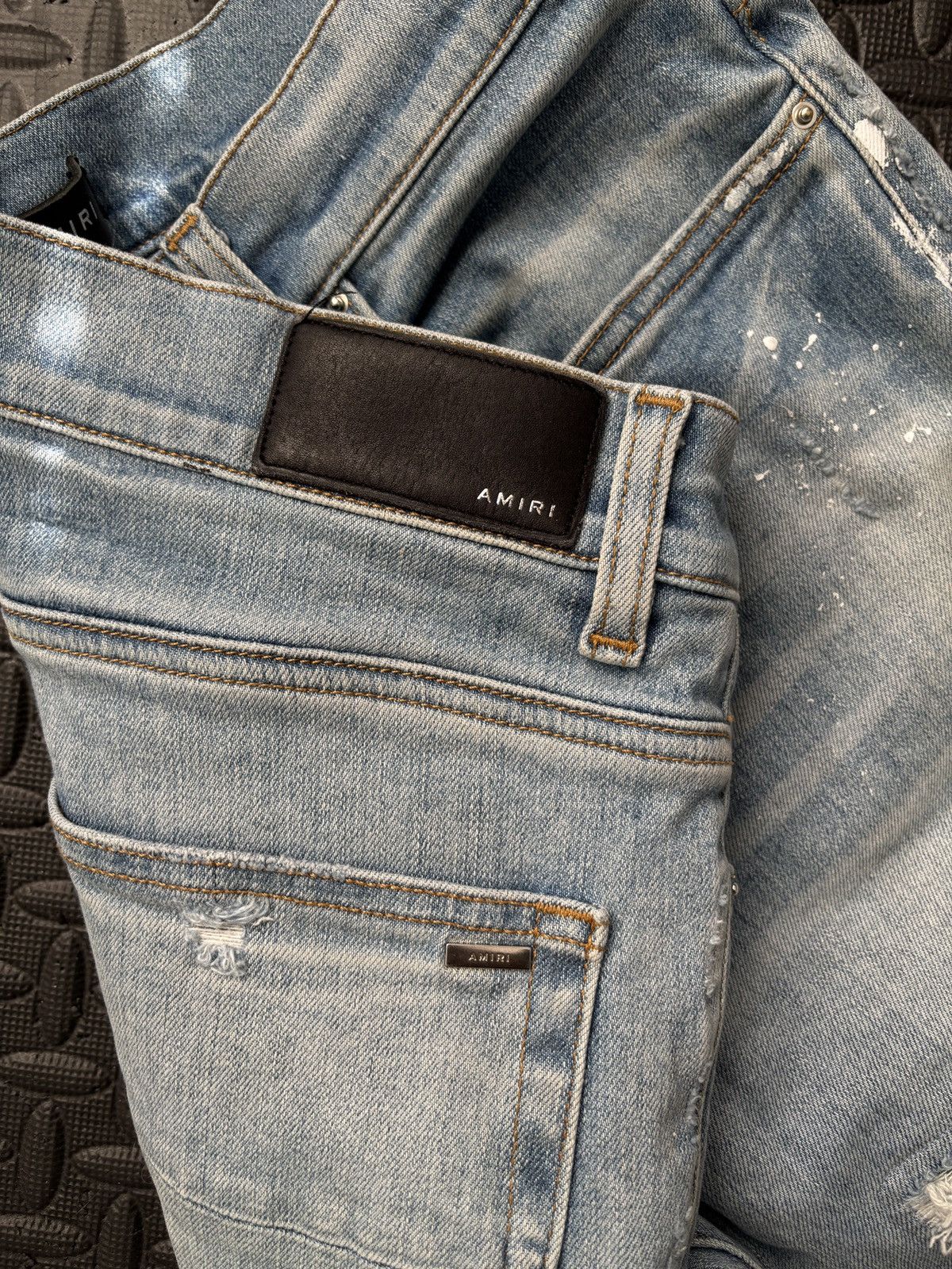 Amiri Amiri Mx1 Green/Black Plaid Patches Blue Denim Jeans Size US 34 / EU 50 - 4 Thumbnail
