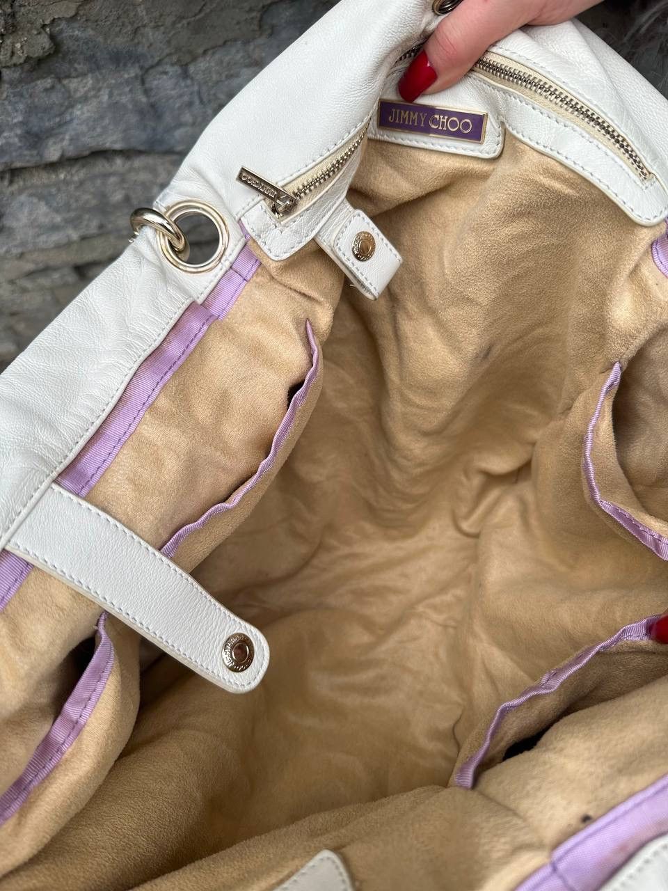 Jimmy Choo × Vintage 💥CRAZY JIMMY CHOO LOHLA JANE STUDDED LEATHER HOBO BAG Size ONE SIZE - 12 Thumbnail