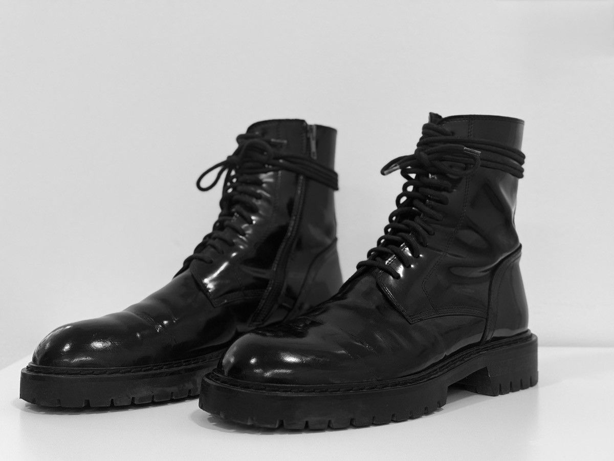 Ann Demeulemeester Abrassivato Nero Combat Boots Size US 10 / EU 43 - 3 Thumbnail