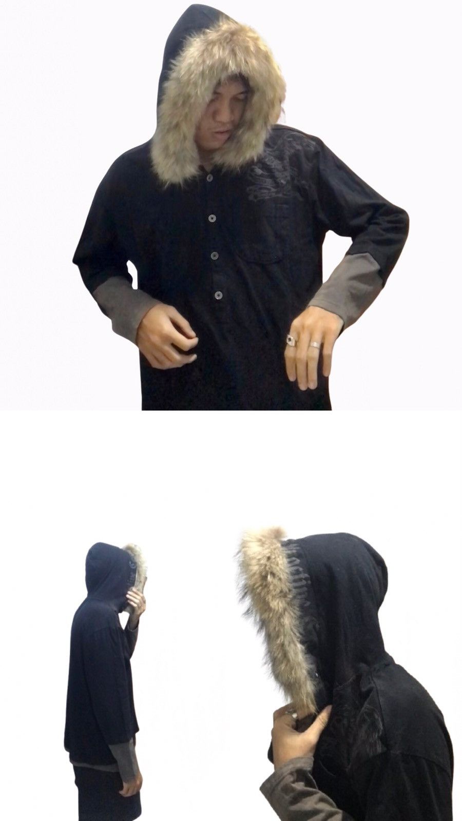 If Six Was Nine × Japanese Brand × Le Grande Bleu (L.G.B.) Bang Bang Faux Fur Hoodie Double LayerIf Six Was Nine Style Size US XL / EU 56 / 4 - 8 Thumbnail