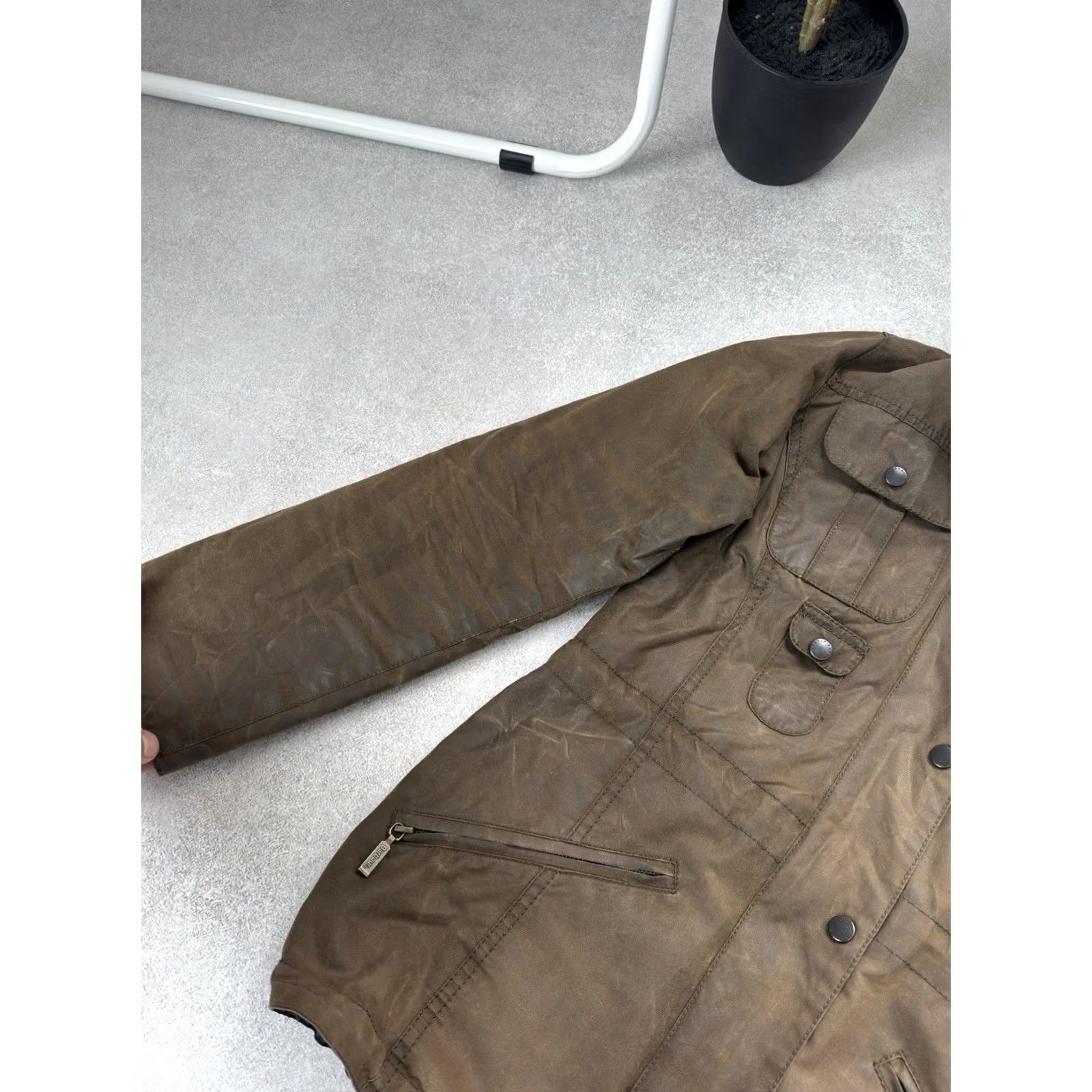 Barbour VINTAGE Barbour Jacket Parka Wax Cotton Brown Women's Coat Hooded Size UK 12 US 8 M Brown 90s Retro Vintage Barbour Clothes Womens Parka Jacket Size M / US 6-8 / IT 42-44 - 7 Thumbnail