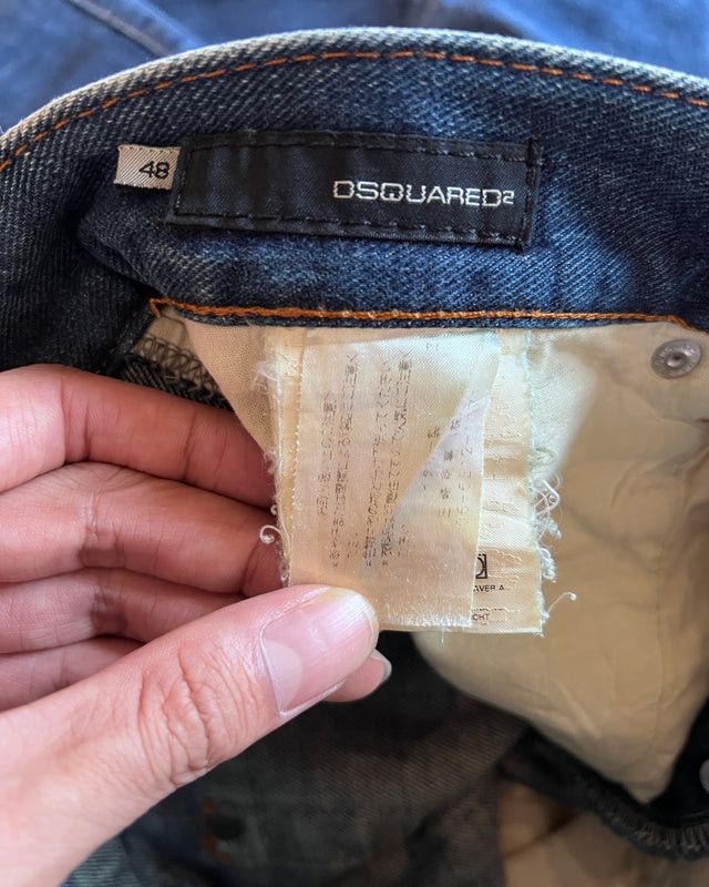 Dsquared2 DSQUARED2 LEATHER CRAFT PATCHWORK DENIM JEANS Size US 30 / EU 46 - 8 Thumbnail