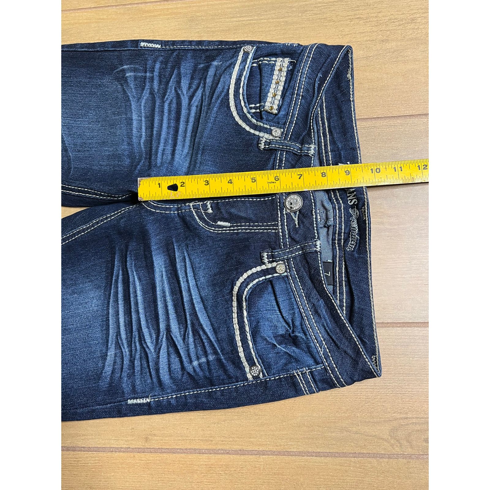 Vintage ZCO Jeans Premium Womens Size 7 Bootcut Flare Dark Wash Y2K Size 29" - 4 Thumbnail
