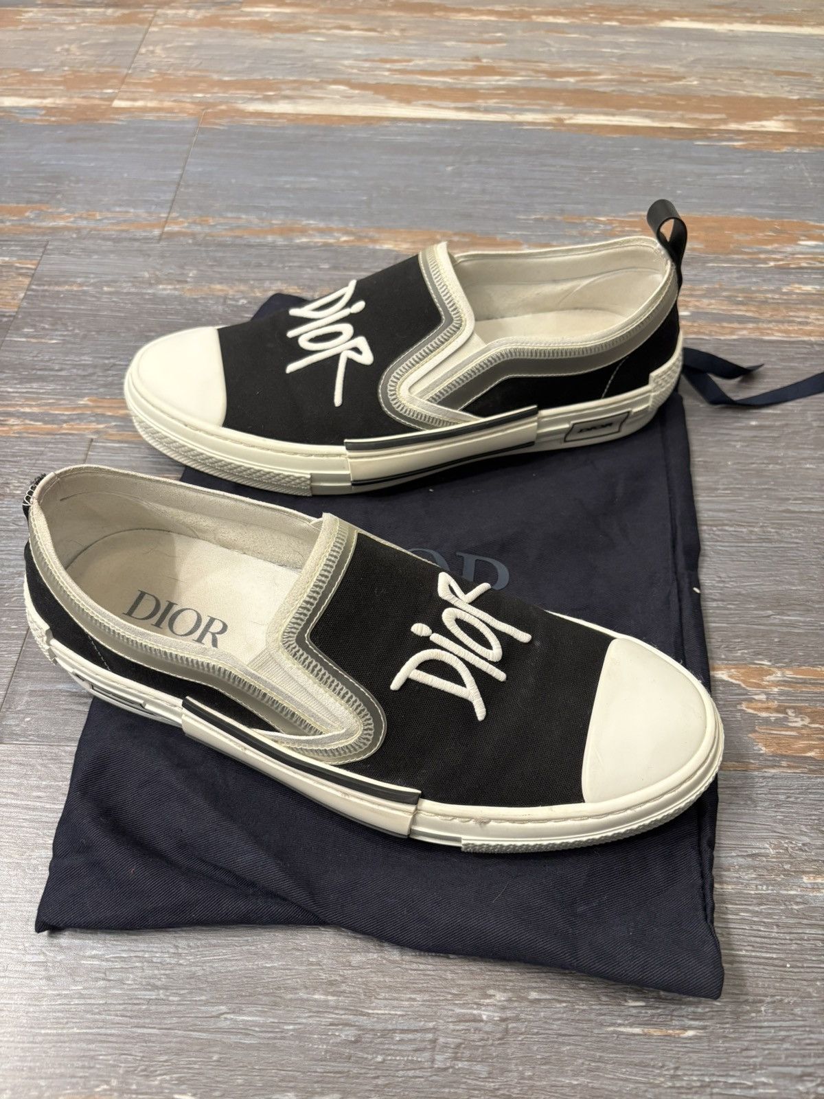 Shawn Stussy x Dior B23 Slip-On \'Black\' DIOR x Shawn Stussy Sneakers | The RealReal main image 2