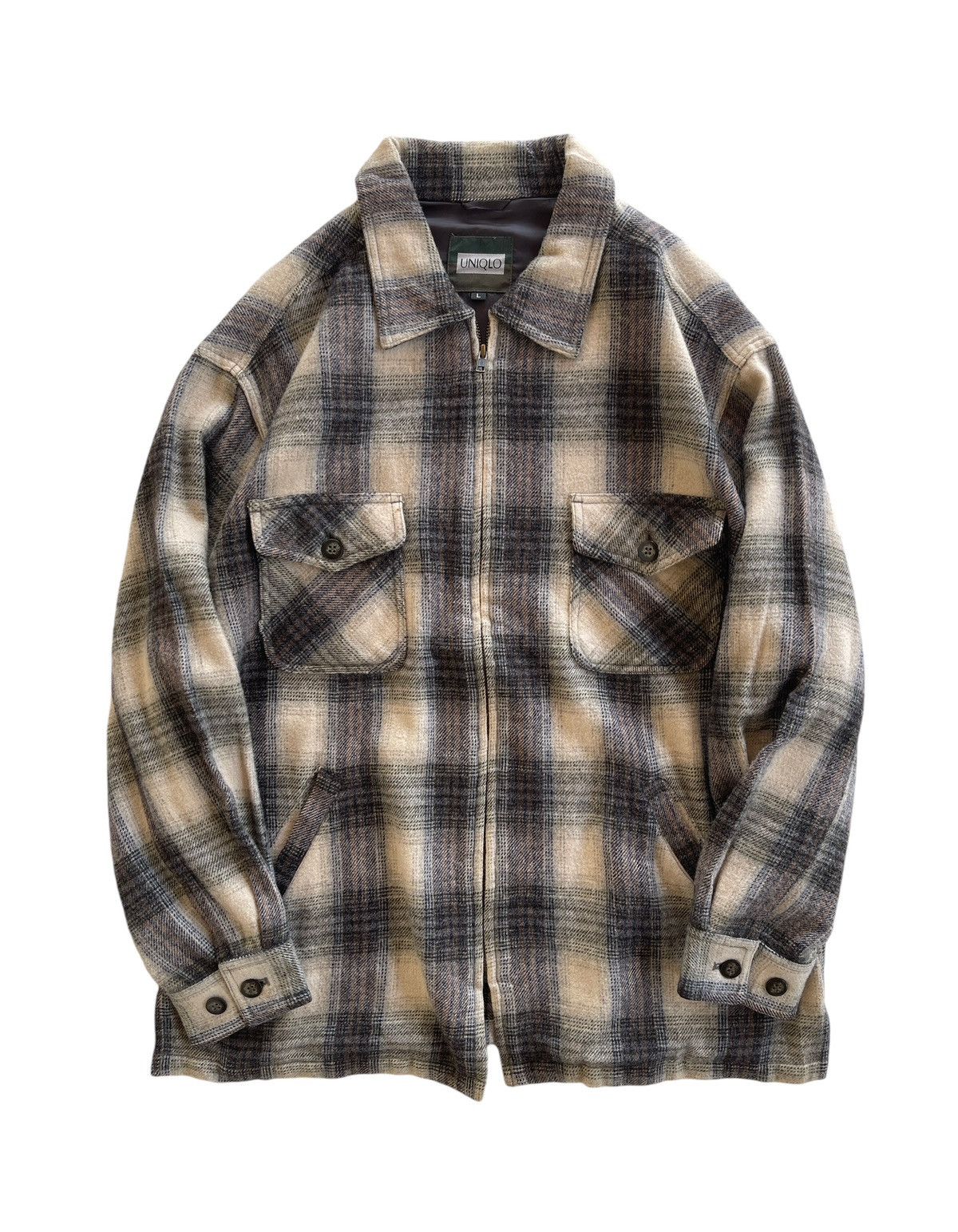 Japanese Brand Vintage Uniqlo Zipper Tartan Jacket Size US L / EU 52-54 / 3 - 1 Thumbnail