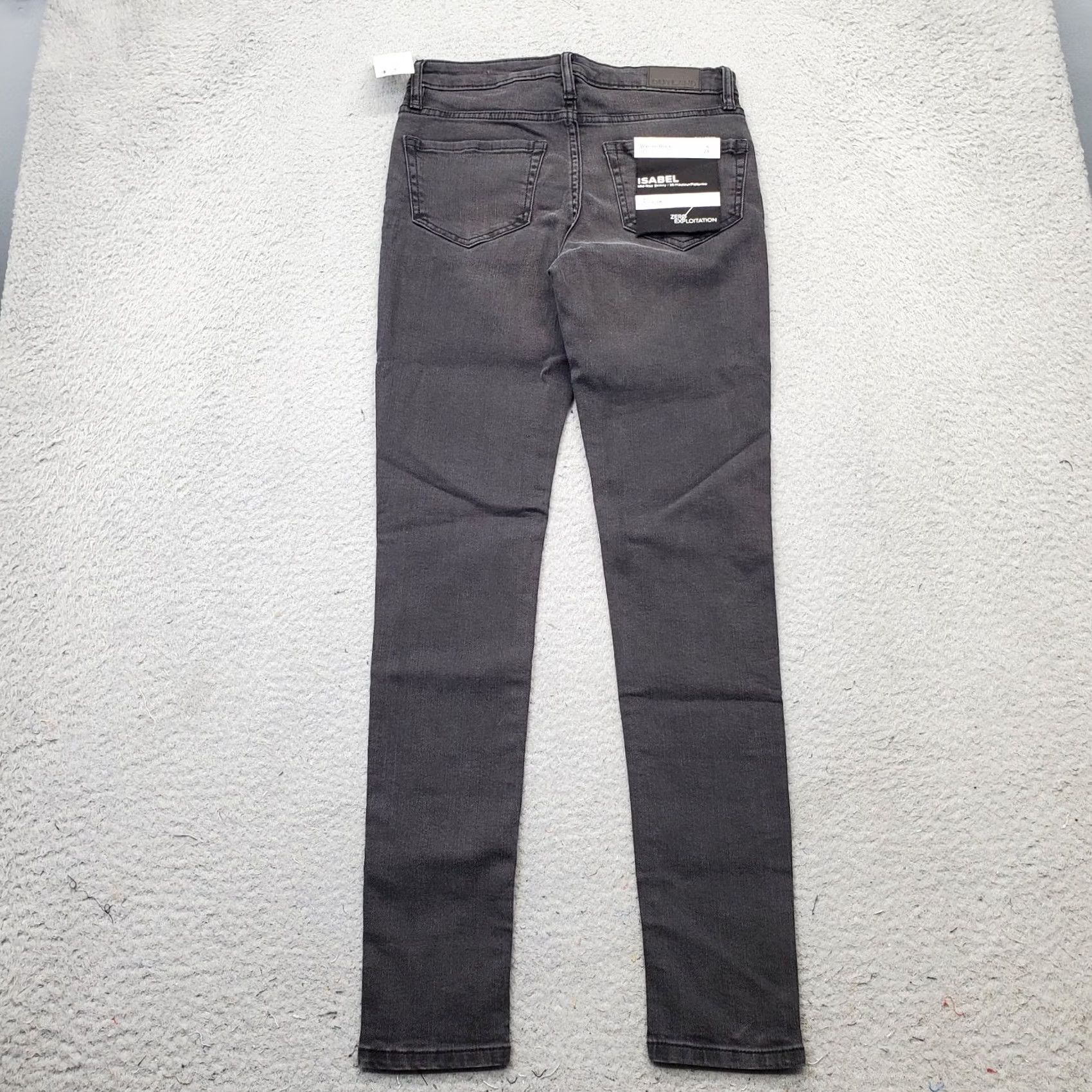 Denime Outland Jeans Women 24 Black Denim Isabel 28" Length Harriet Mid-Rise Skinny Leg Women Size 24 Denim Dark Black Size 42" / US 20 - 2 Thumbnail