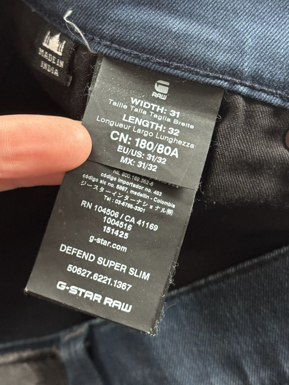 G-Star G star raw 31/32 Defend super slim denim pants jeans trouser Size US 31 - 10 Thumbnail