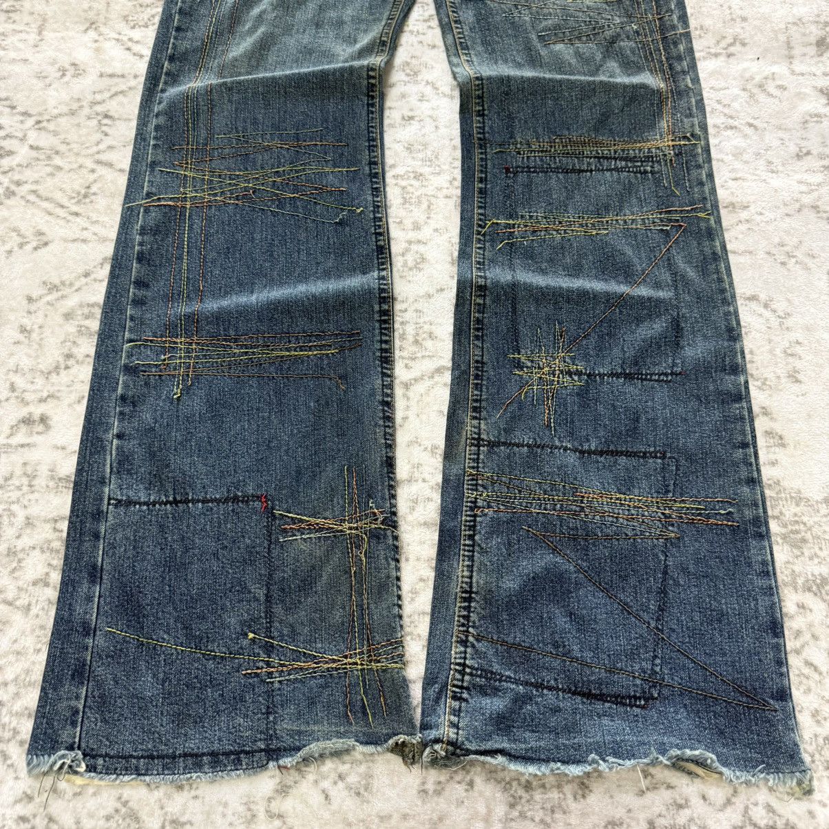 Hysteric Glamour Hysteric Glamour Boro Repaired Details Studded Flared Jeans Size US 29 - 4 Thumbnail