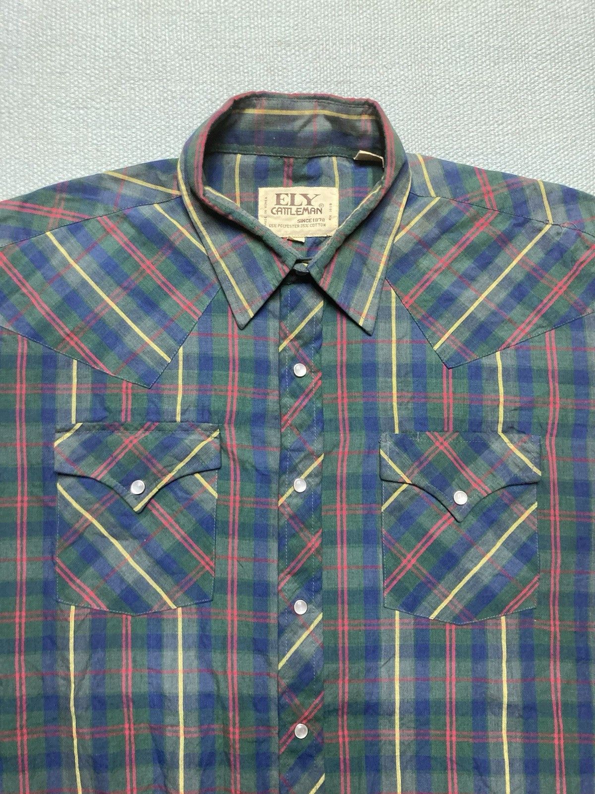 Vintage VTG Ely cattleman Pearl snap shirt plaid western cowboy L Size US L / EU 52-54 / 3 - 3 Thumbnail