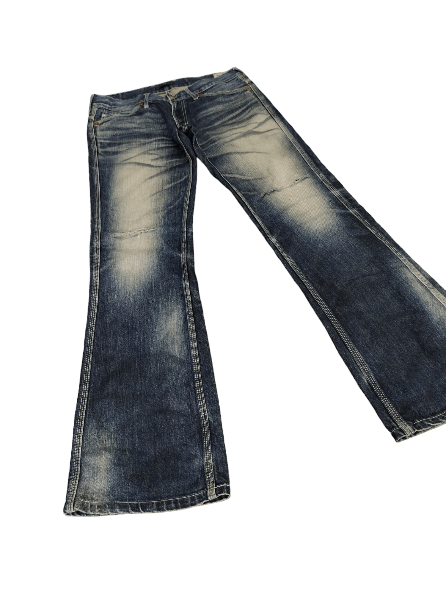 Kapital Flare Jeans Blue Way Clawmark Distress Faded Denim Bootcut Size US 32 / EU 48 - 2 Thumbnail