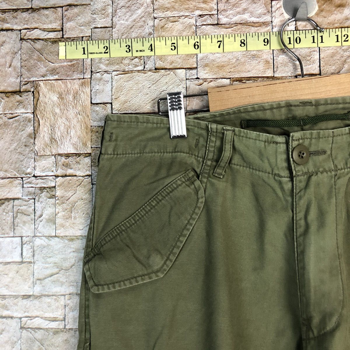 Japanese Brand Back Number Green Cargo Multipocket Pants #A734 Size US 31 - 7 Thumbnail