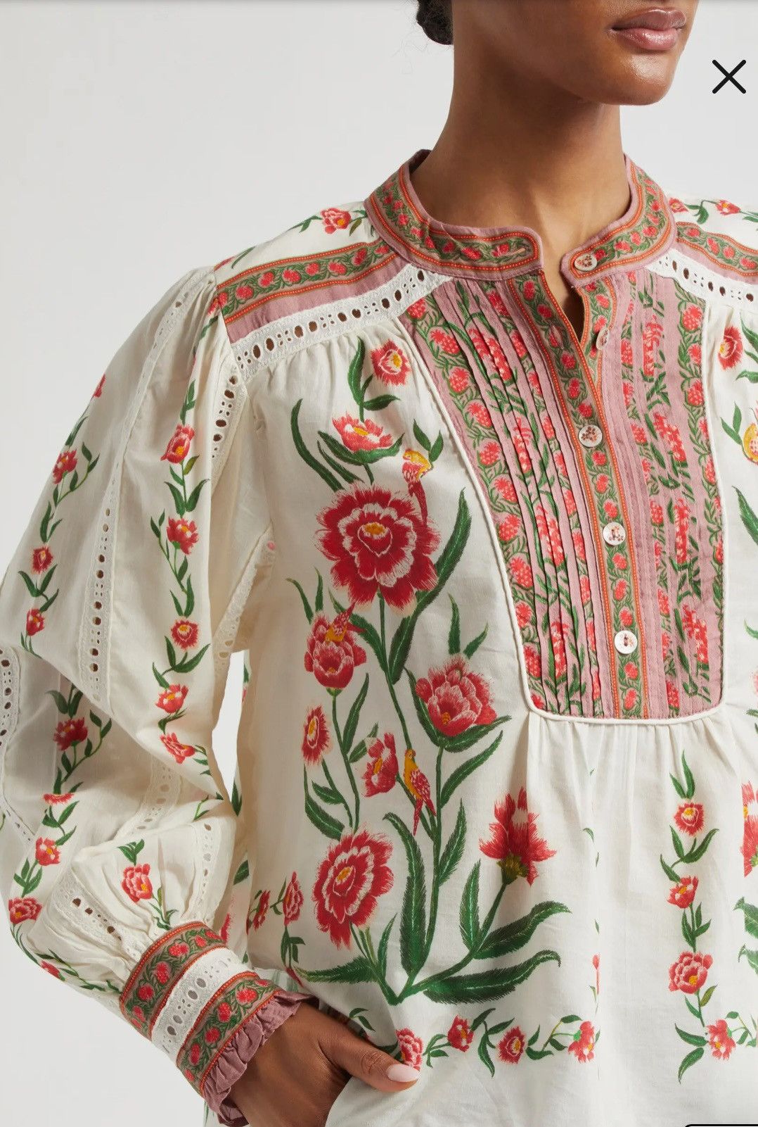 Farm Rio Farm Rio Ainika Floral Embroidered Shirt Size S / US 4 / IT 40 - 1 Thumbnail