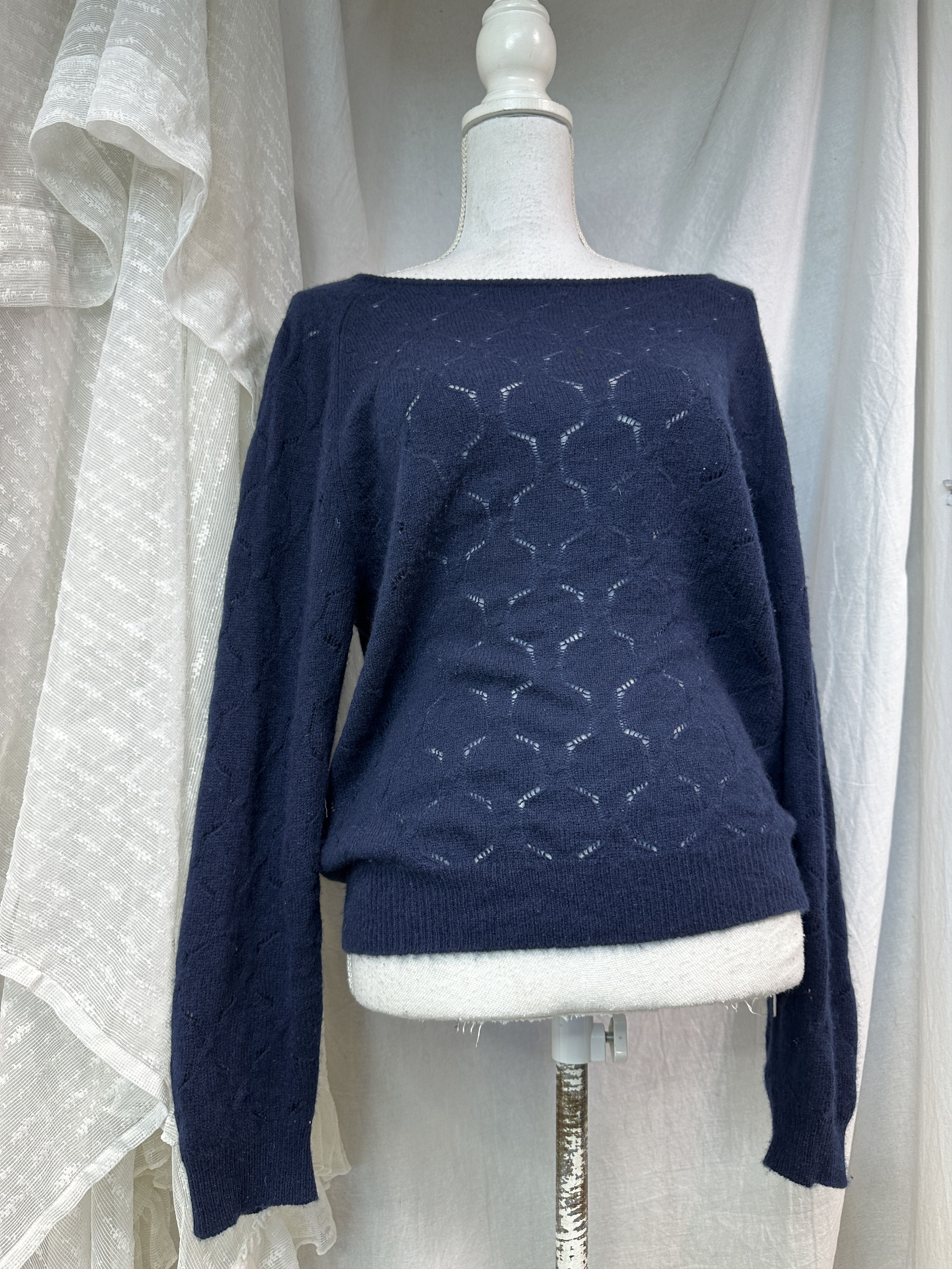 Allude Vintage Old Money Cashmere Allude Mesh Sweater Y2K Size L / US 10 / IT 46 - 1 Thumbnail