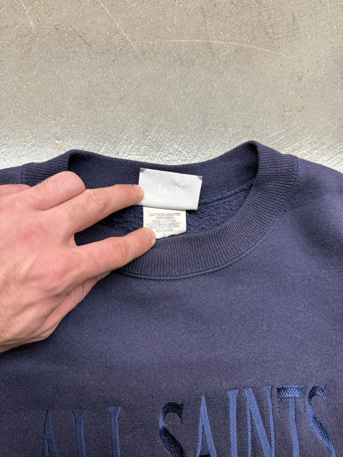 Lee Vintage 90s Lee Sport ALL SAINTS Embroidered Crew Sweatshirt Size US XL / EU 56 / 4 - 4 Thumbnail