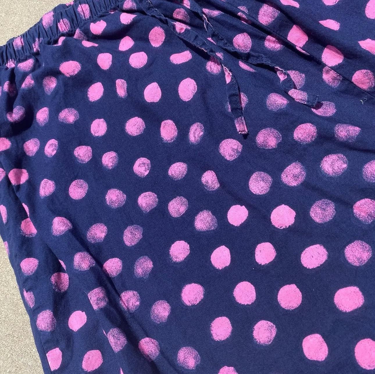Other 100% Cotton Navy Blue with Pink Polka Dot Pajama Pants Size US 38 / EU 54 - 2 Thumbnail