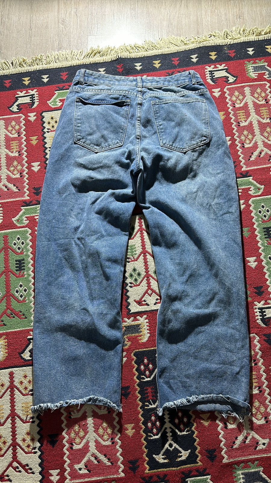 Japanese Brand Crazy Japanes Patchwork IfSixWasNine Style Baggy Y2K Jeans Size US 33 - 5 Thumbnail