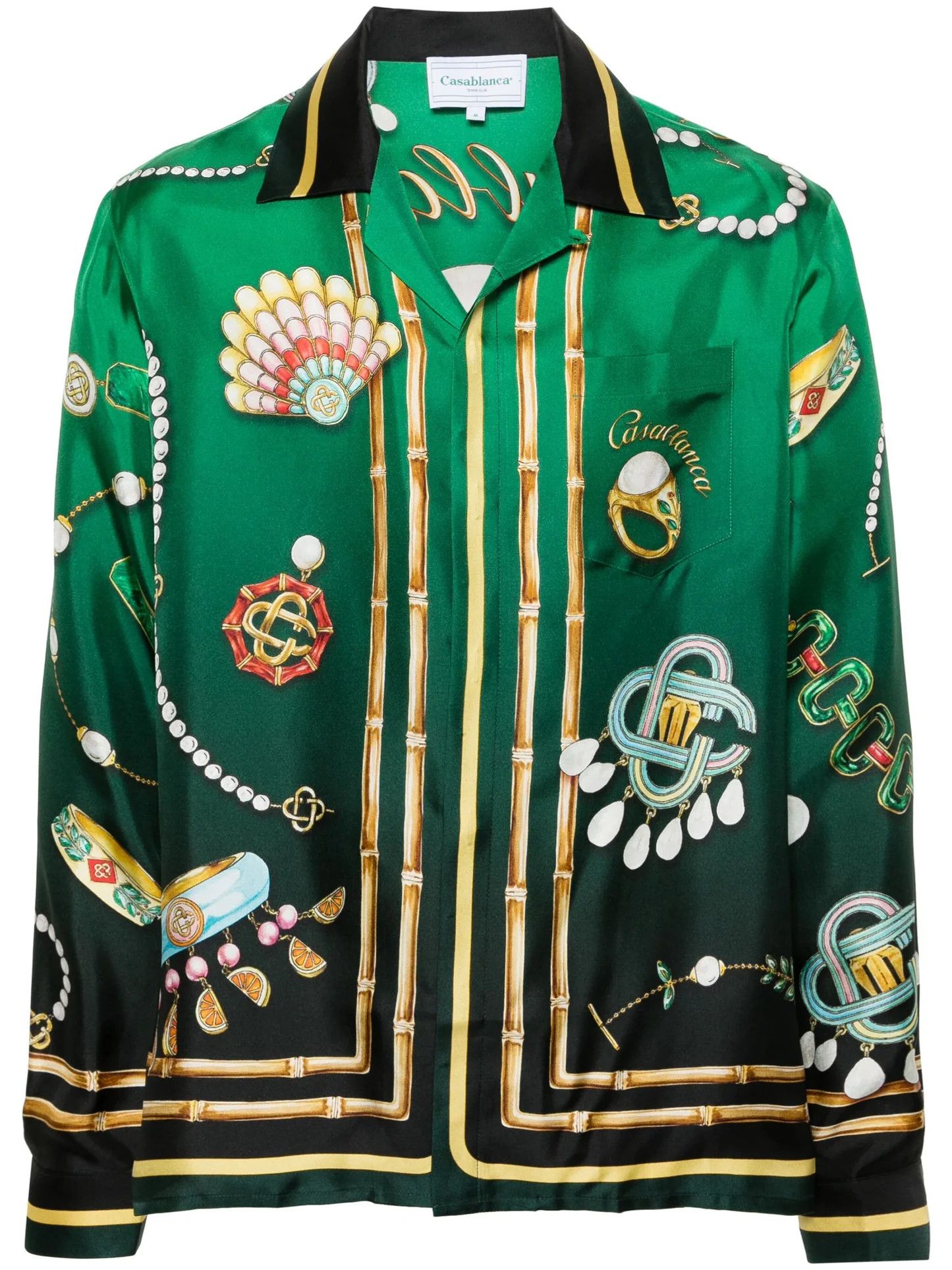 Casablanca o1mle0326 Cuban Collar Long Sleeve Shirt La Boite A Bijoux Size US XL / EU 56 / 4 - 1 Thumbnail
