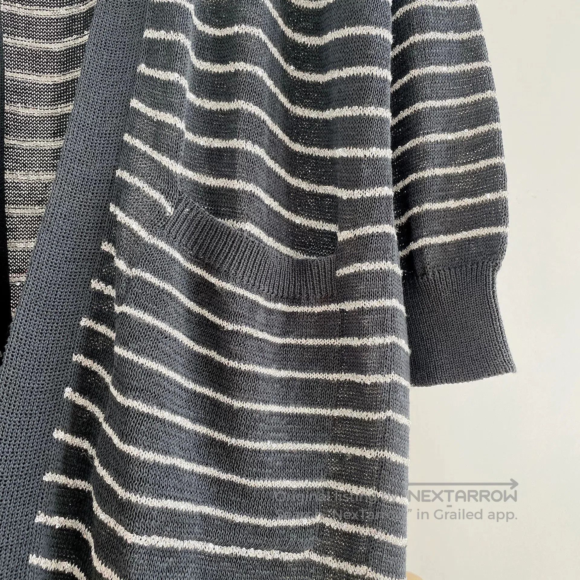 Brunello Cucinelli Brunello Cucinelli Striped Sequin Cardigan. Size US XS / EU 42 / 0 - 5 Thumbnail