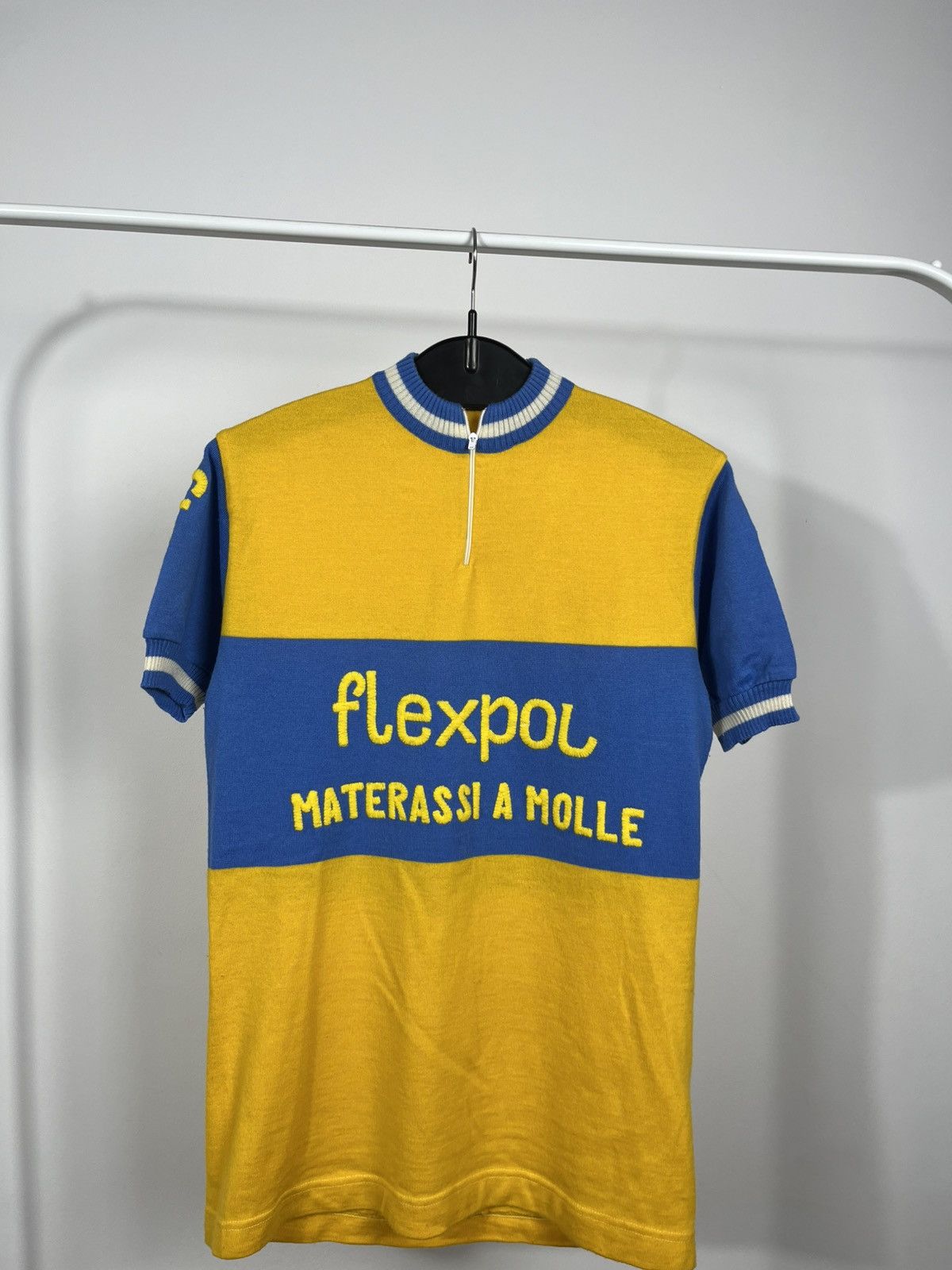 Other Vintage Flexpol Wool Cycling Jersey Yellow Blue Zip Size 48 Size US M / EU 48-50 / 2 - 2 Thumbnail