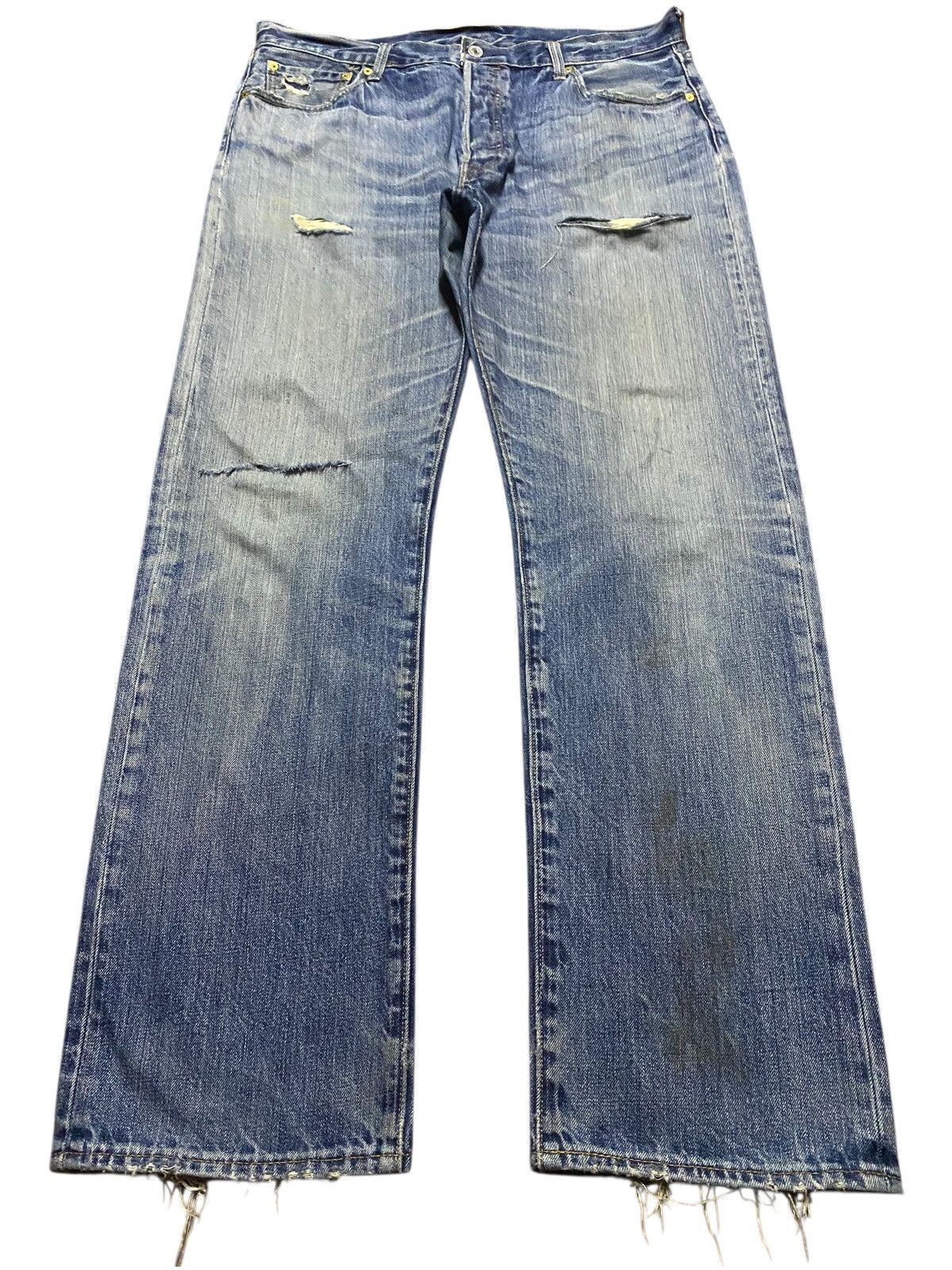Vintage Levis 501 Big E Faded Wash Distressed Loose Jeans