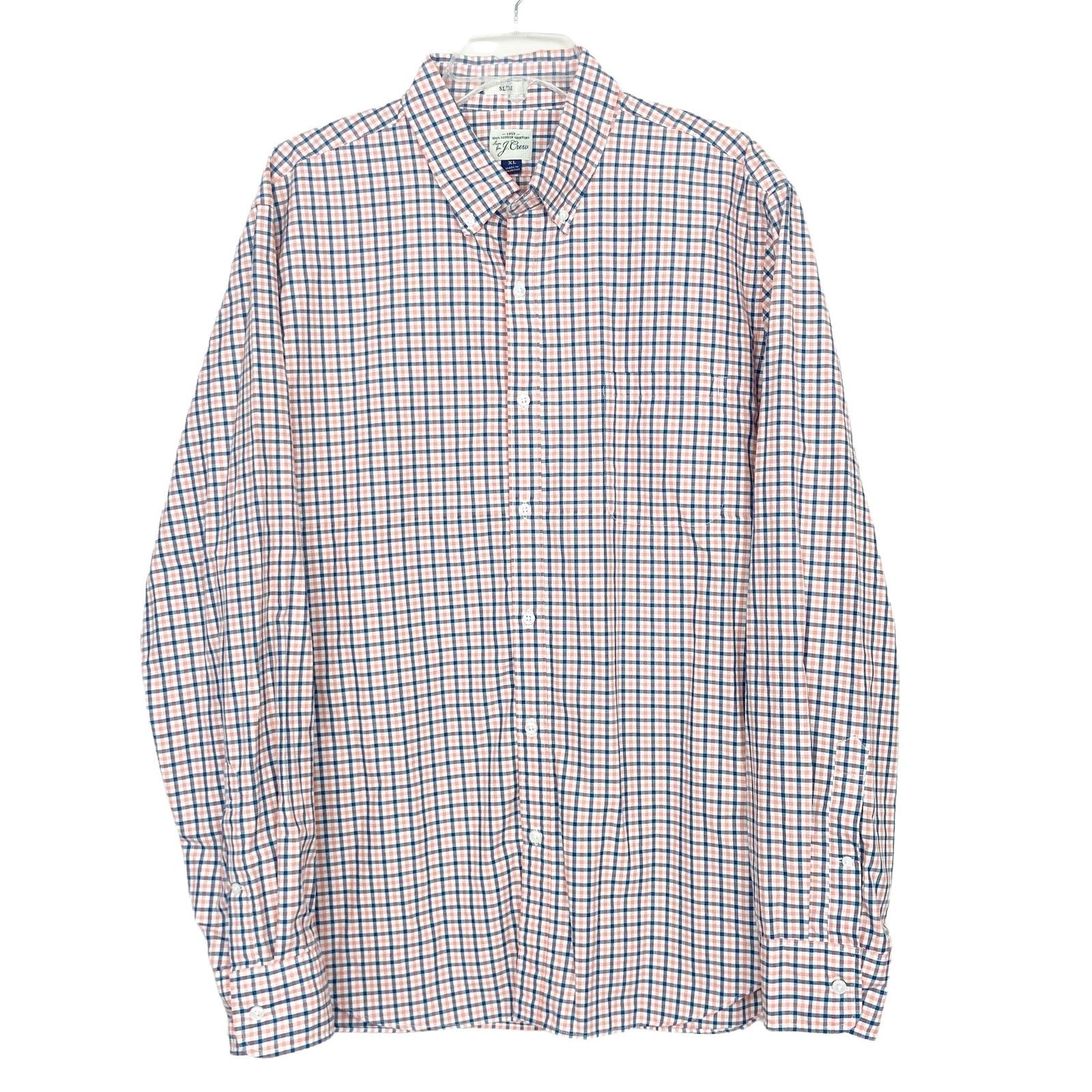 J.Crew J. Crew Blue Orange Plaid Slim Fit Long Sleeve Button Down Size US XL / EU 56 / 4 - 5 Thumbnail