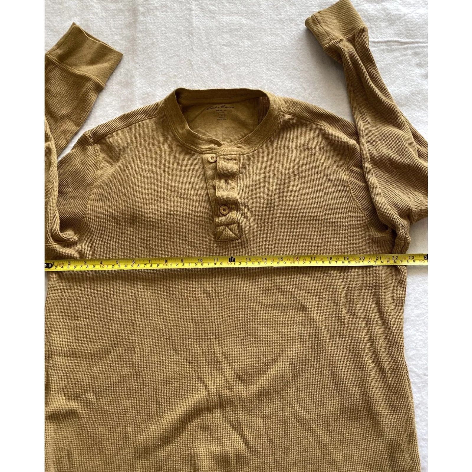 Eddie Bauer Eddie Bauer Thermal Shirt Mens L Brown Long Sleeve Knit Henley Logo Solid Regular Fit Machine Washable Top Tee Size US L / EU 52-54 / 3 - 5 Thumbnail