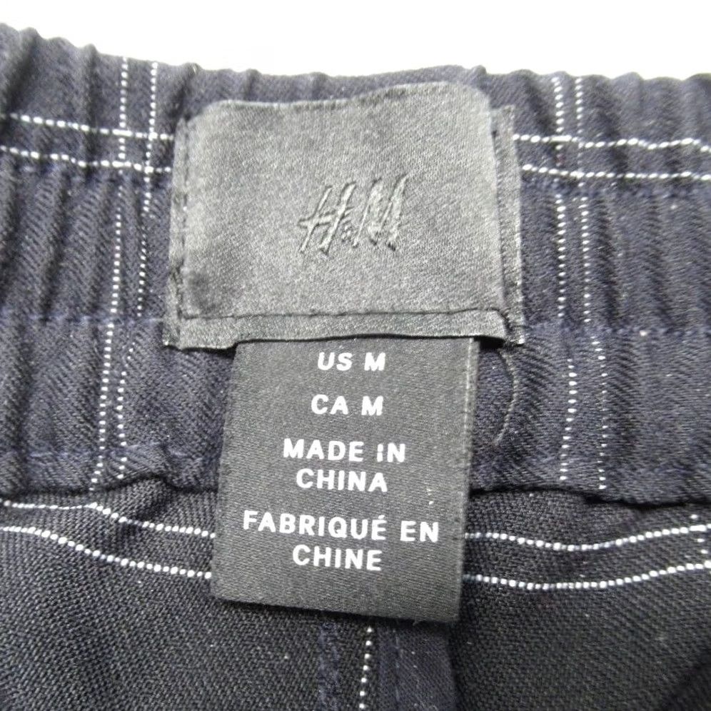 H&M HM Pants Golf Men Slim 30x28 Navy Windowpane Plaid Drawstring Performance Pocket Size US 31 - 4 Thumbnail