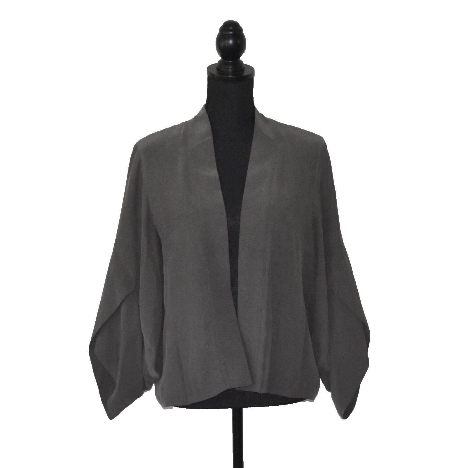 EILEEN FISHER Silk Kimono-Style Sleeve Open Front Jacket M