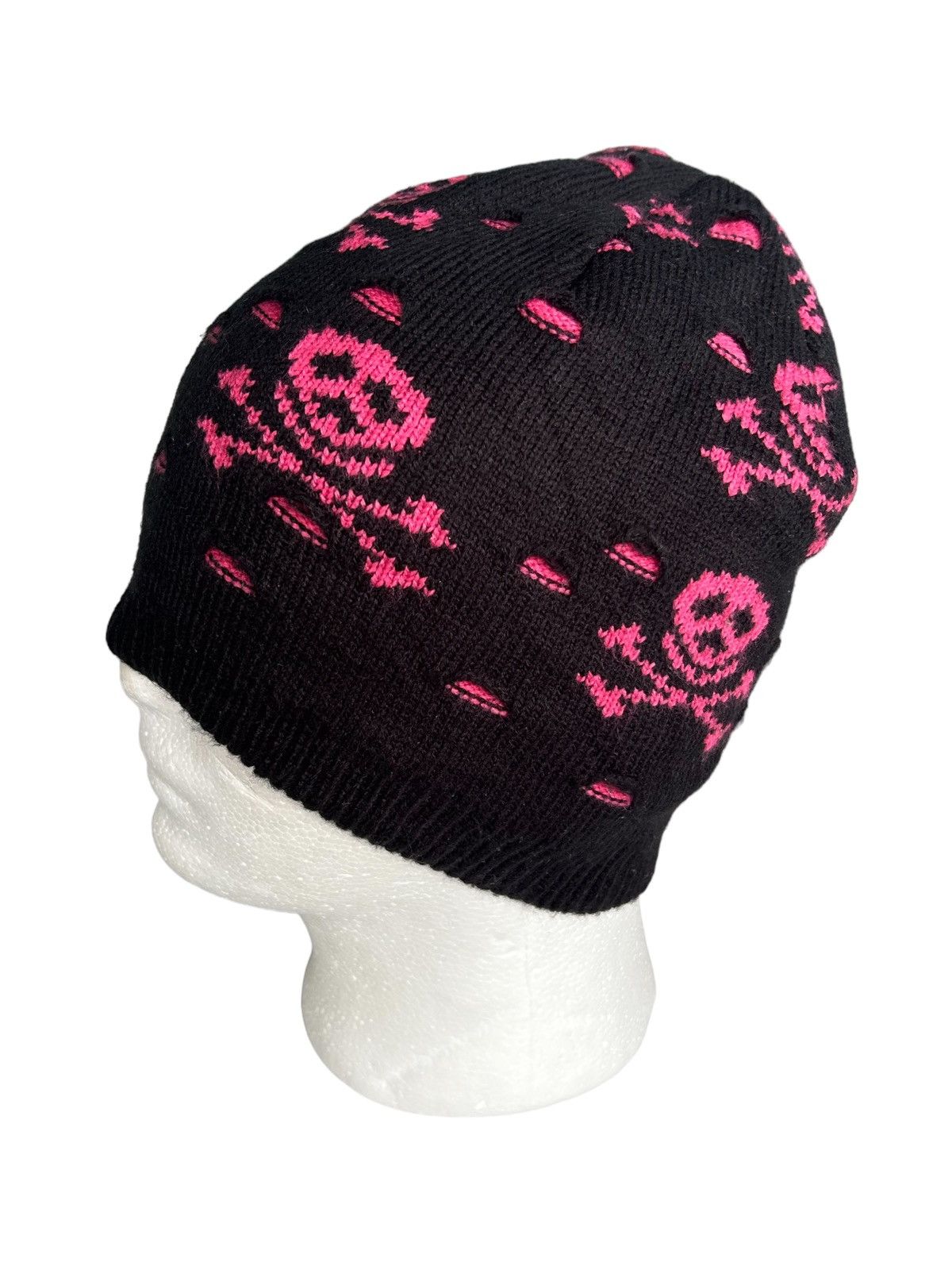 14th Addiction × Japanese Brand Skull Punk Bondage Distressed Reversible Beanie hats ☠️ Size ONE SIZE - 5 Thumbnail