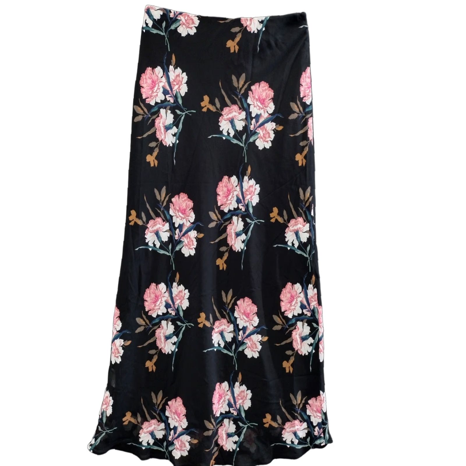 Banana Republic Banana Republic Skirt Women's Maxi Floral Black XS Long Silk Blend Pattern Bohemian Flower Color: Black Size XS Adults Women Size 26" / US 2 / IT 38 - 1 Thumbnail
