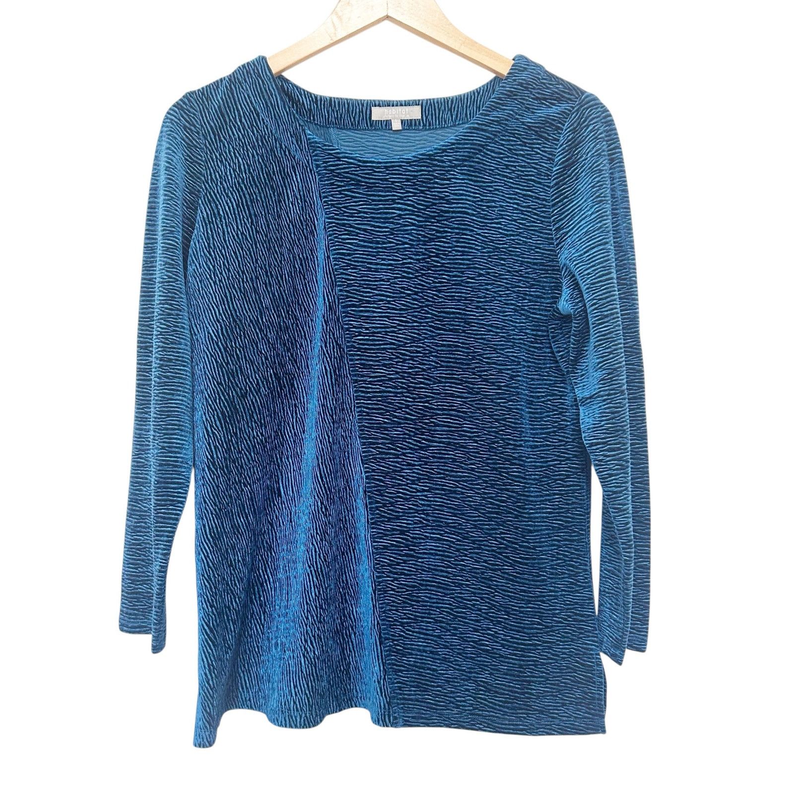 Habitat Habitat Blue Textured Velour Shirt Sz S Size S / US 4 / IT 40 - 1 Thumbnail
