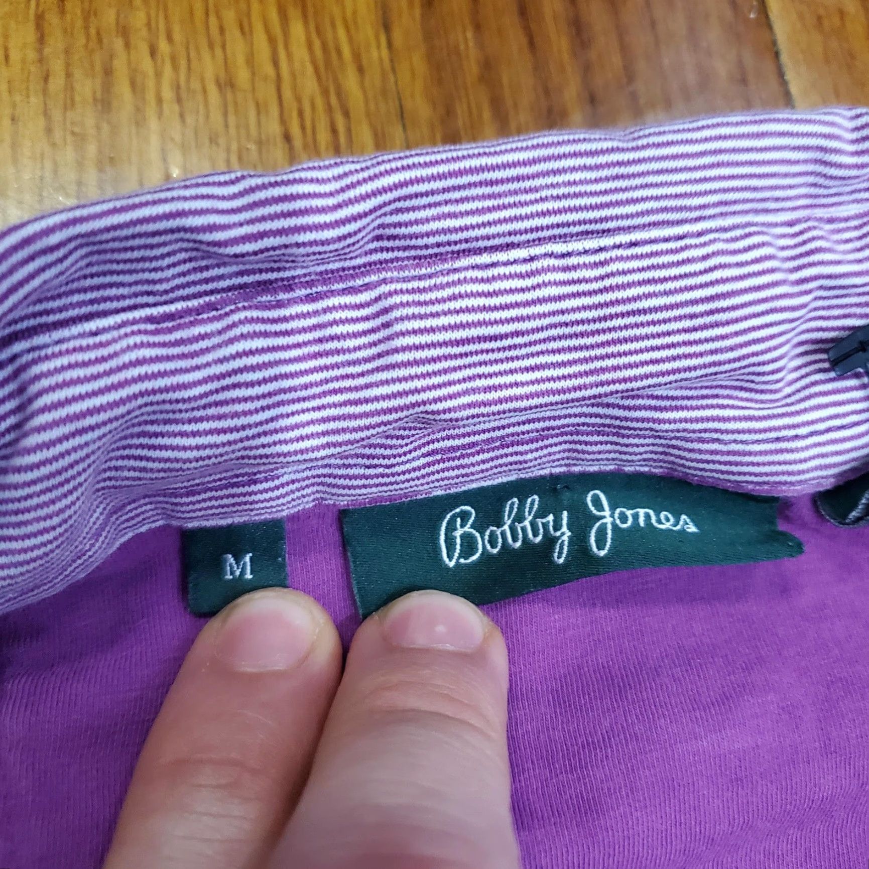Vintage Bobby Jones Polo Shirt Mens M Purple Striped Golf Performance Stretch Shirt Size US M / EU 48-50 / 2 - 3 Thumbnail