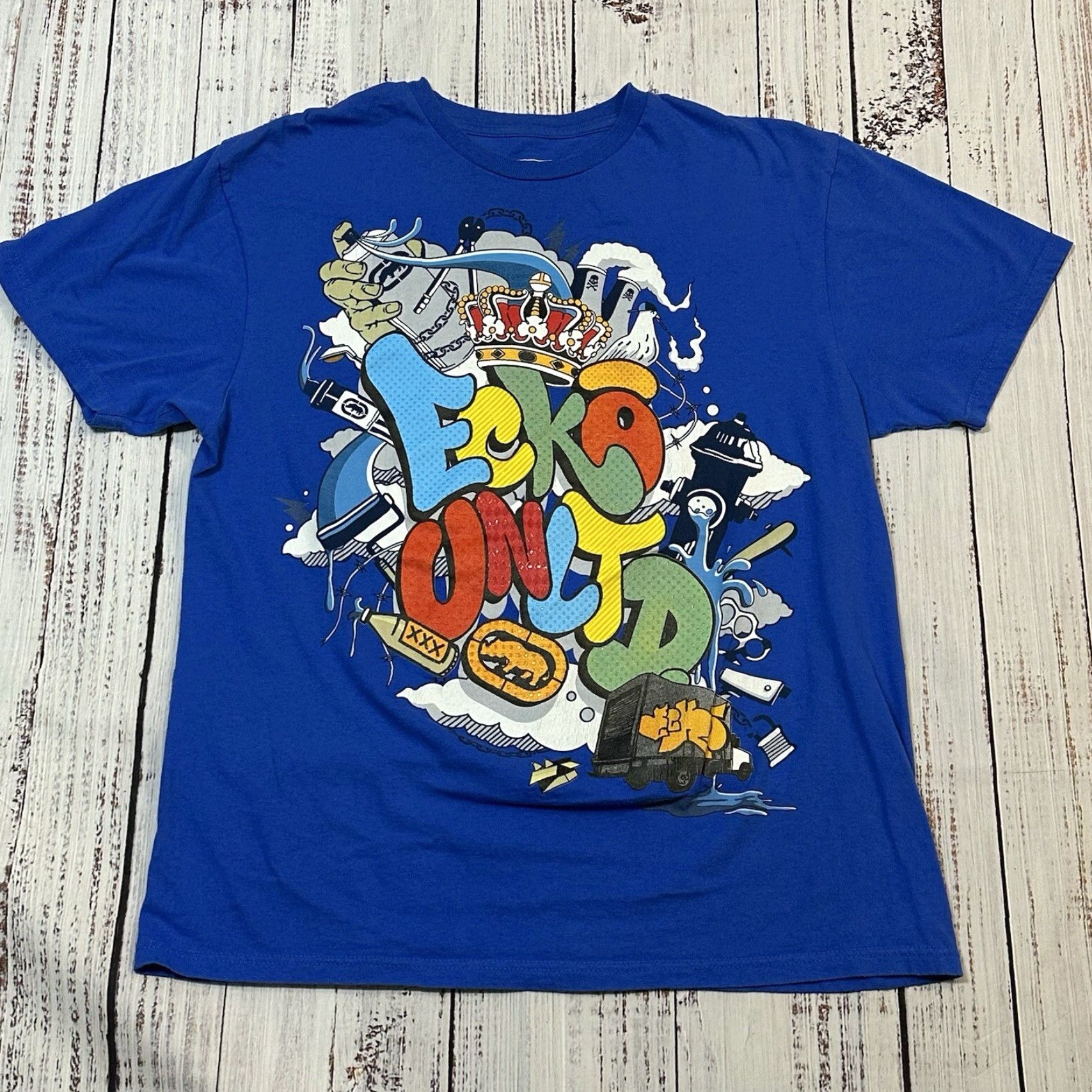 Ecko Unltd. ECKO UNLTD Graffiti Street Graphic Print Tee Shirt Cotton Men's Large Shirt Mens Large Graffiti Street Tee Graphic Print Cotton ECKO UNLTD Size US L / EU 52-54 / 3 - 2 Thumbnail