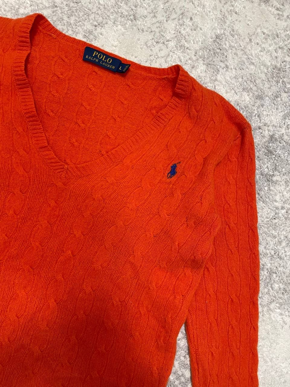 Polo Ralph Lauren Women's Polo Ralph Lauren V-neck Sweater, Merino, Cashmere Size L / US 10 / IT 46 - 3 Thumbnail