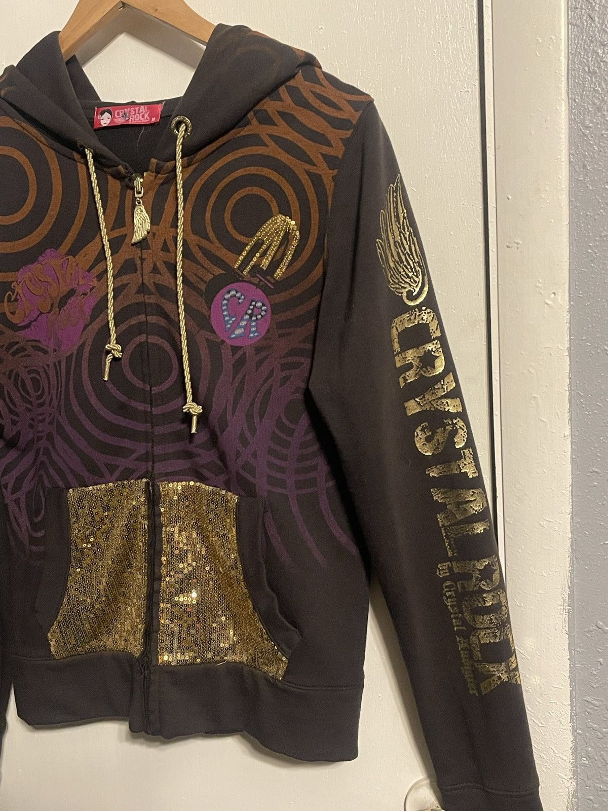 Christian Audigier Vintage Crystal Rock Hoodie Size M / US 6-8 / IT 42-44 - 2 Thumbnail