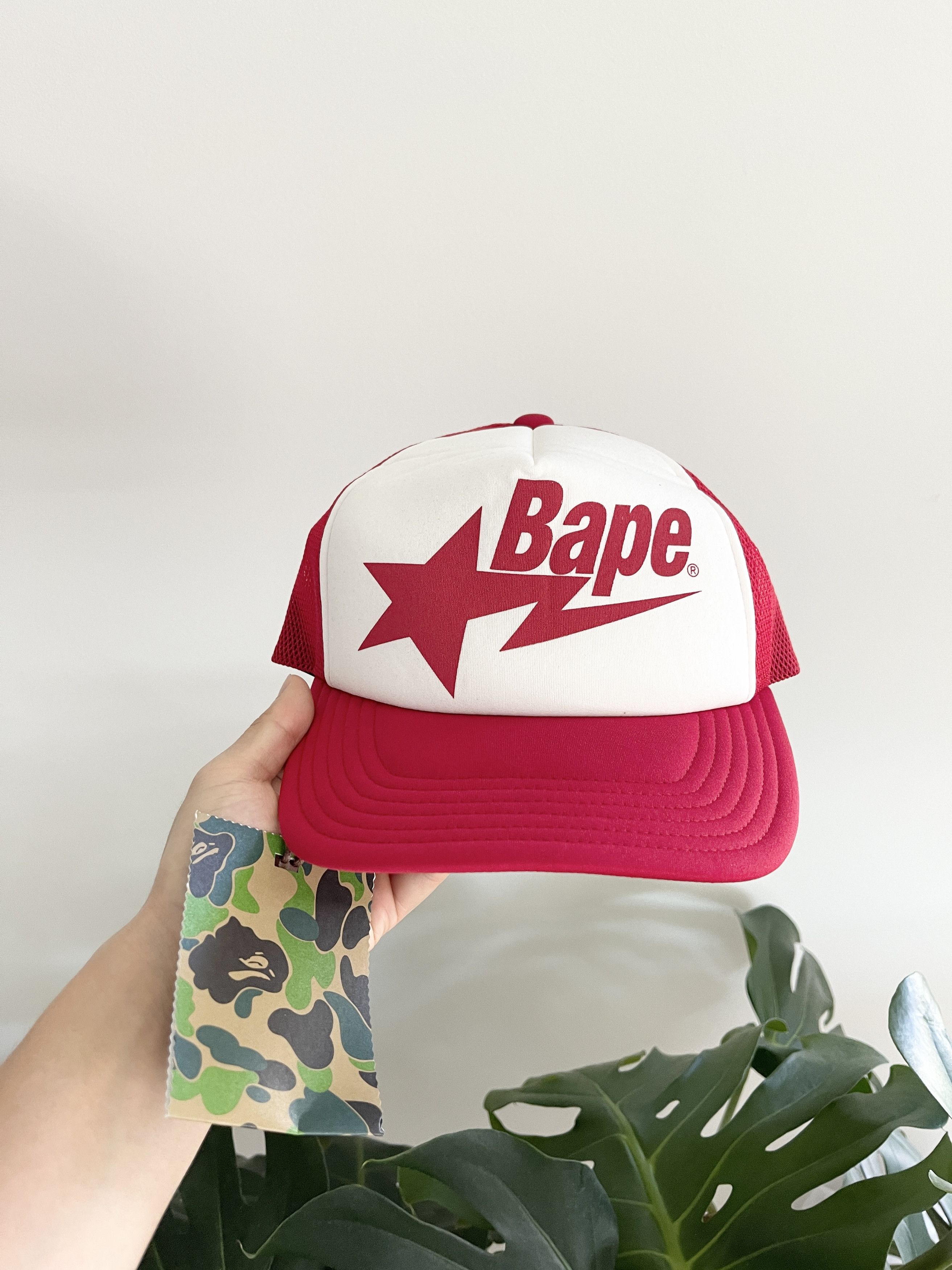 Bape BAPE Red Bapesta Trucker Hat Brand New Grailed