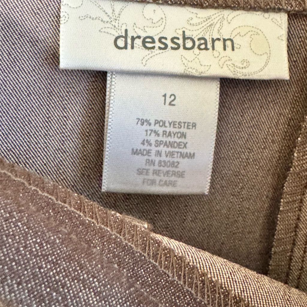 Other Dressbarn Women's Brown A-Line Skirt w/ Beaded Belt Size 12 Size 34" / US 12 / IT 48 - 5 Thumbnail