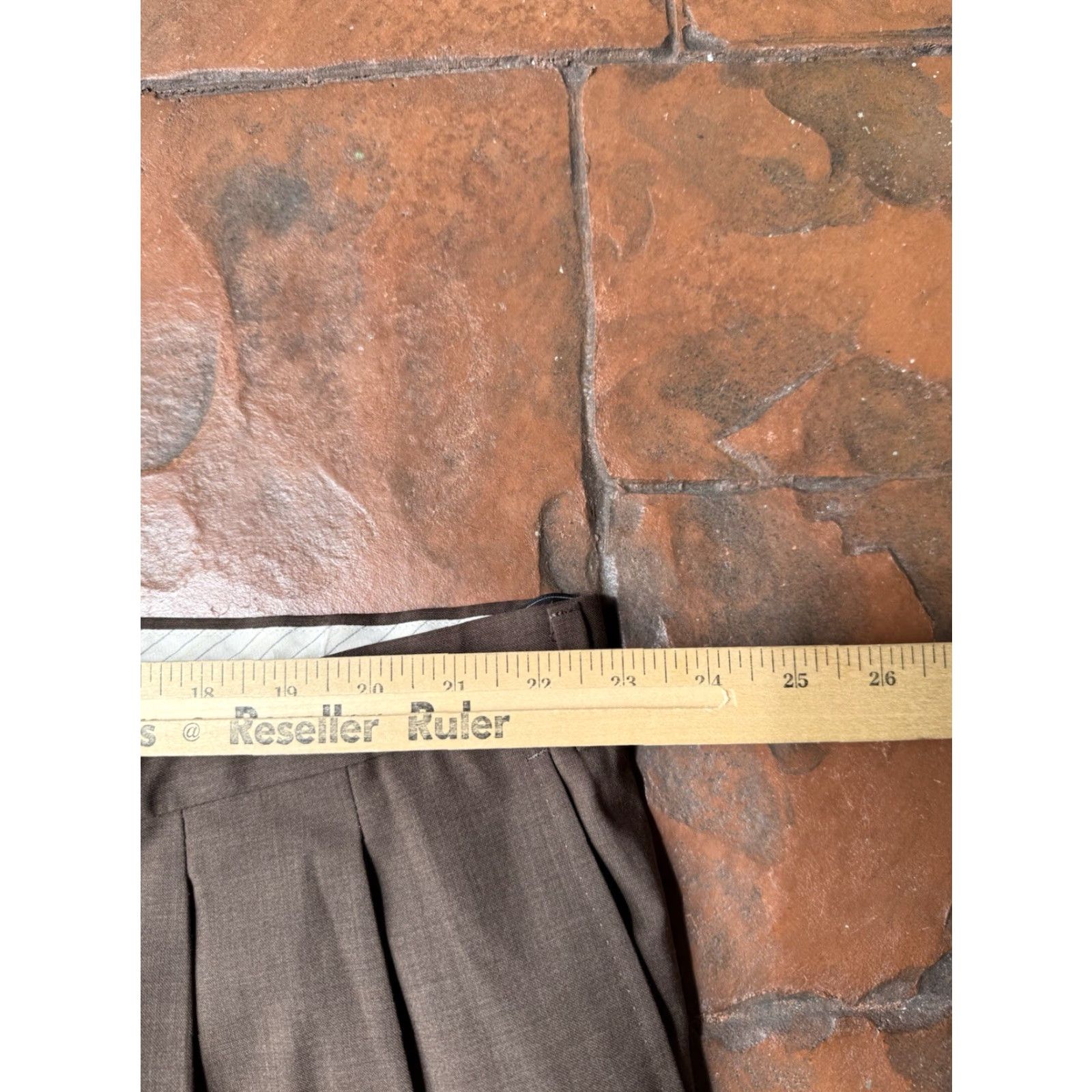Ermenegildo Zegna VINTAGE Ermenegildo Zegna Su Misura Dress Pants Mens 46x27 Brown Wool Straight Front Button Zipper Slas h Pocket Size US 30 / EU 46 - 6 Thumbnail