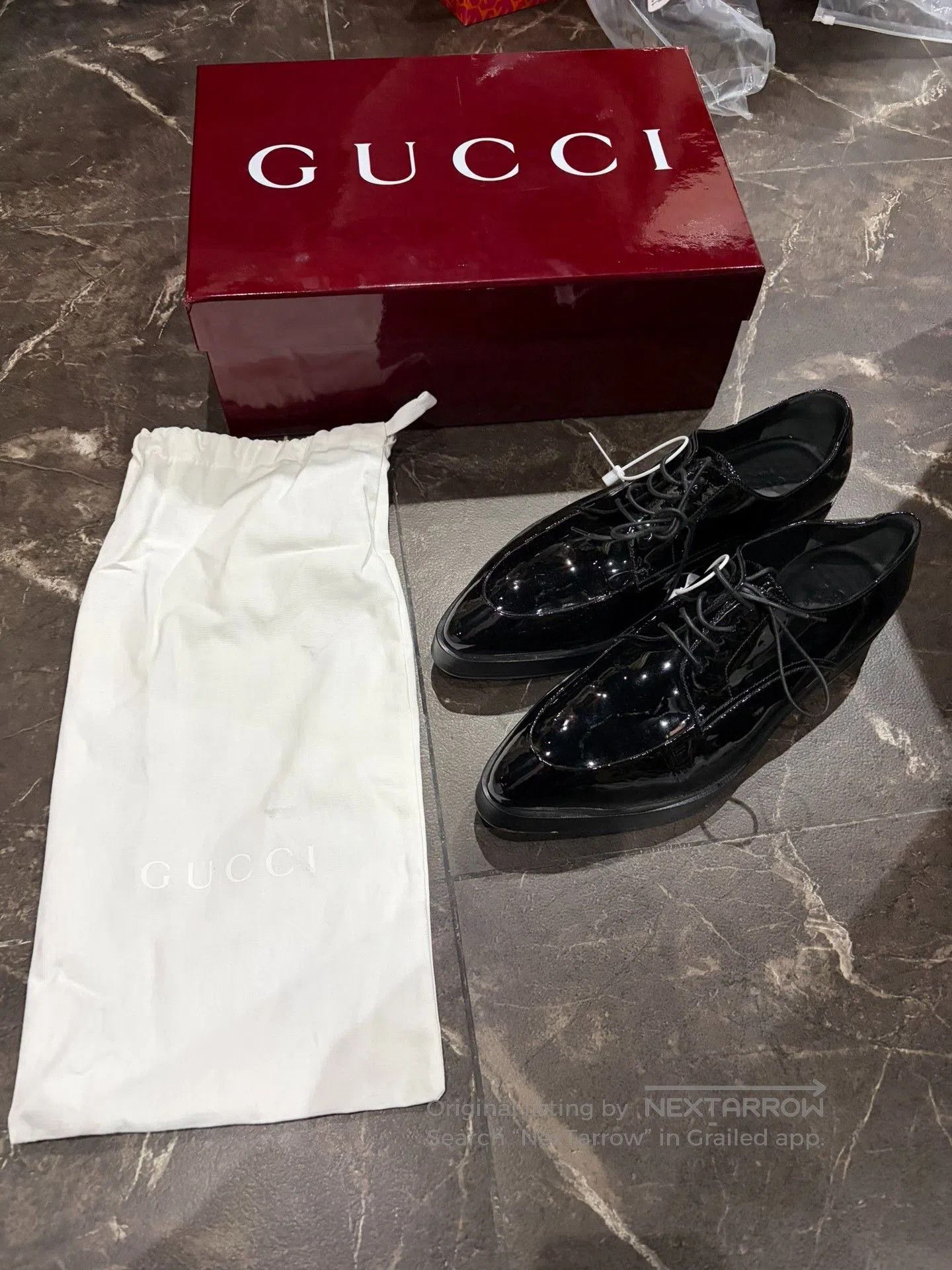 Gucci Gucci Men's Patent Leather Low. Size US 8 / EU 41 - 1 Thumbnail