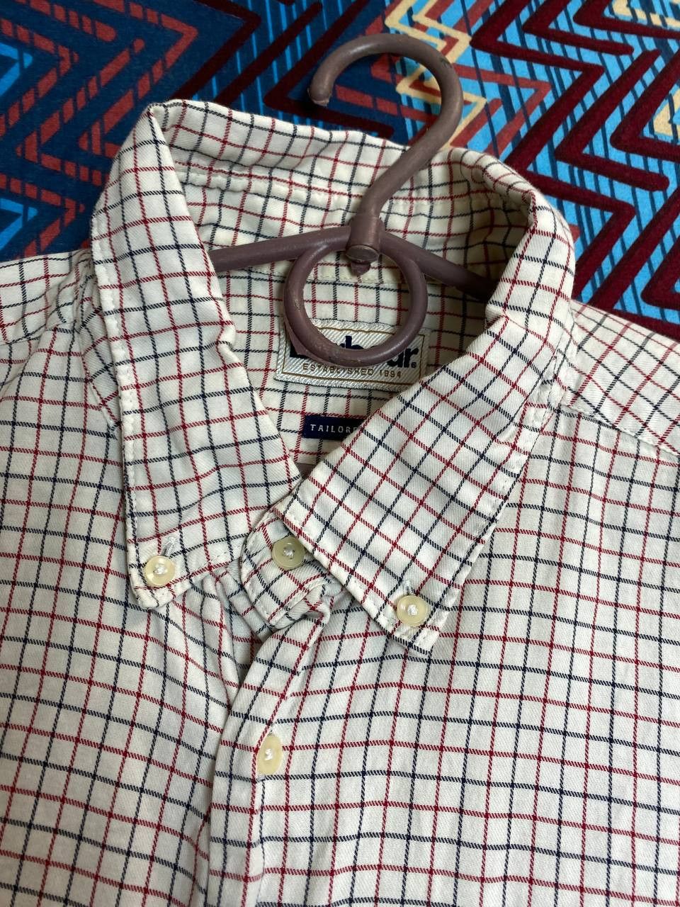 Barbour × Vintage Barbour Vintage Mens Tattersall Flannel Check Shirt Size US L / EU 52-54 / 3 - 12 Thumbnail