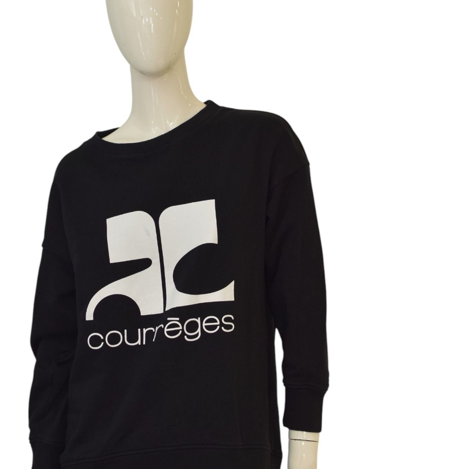 Courreges Courrèges Black Logo Sweatshirt Size 1 – Oversized Fit – Ico Size ONE SIZE - 1 Thumbnail