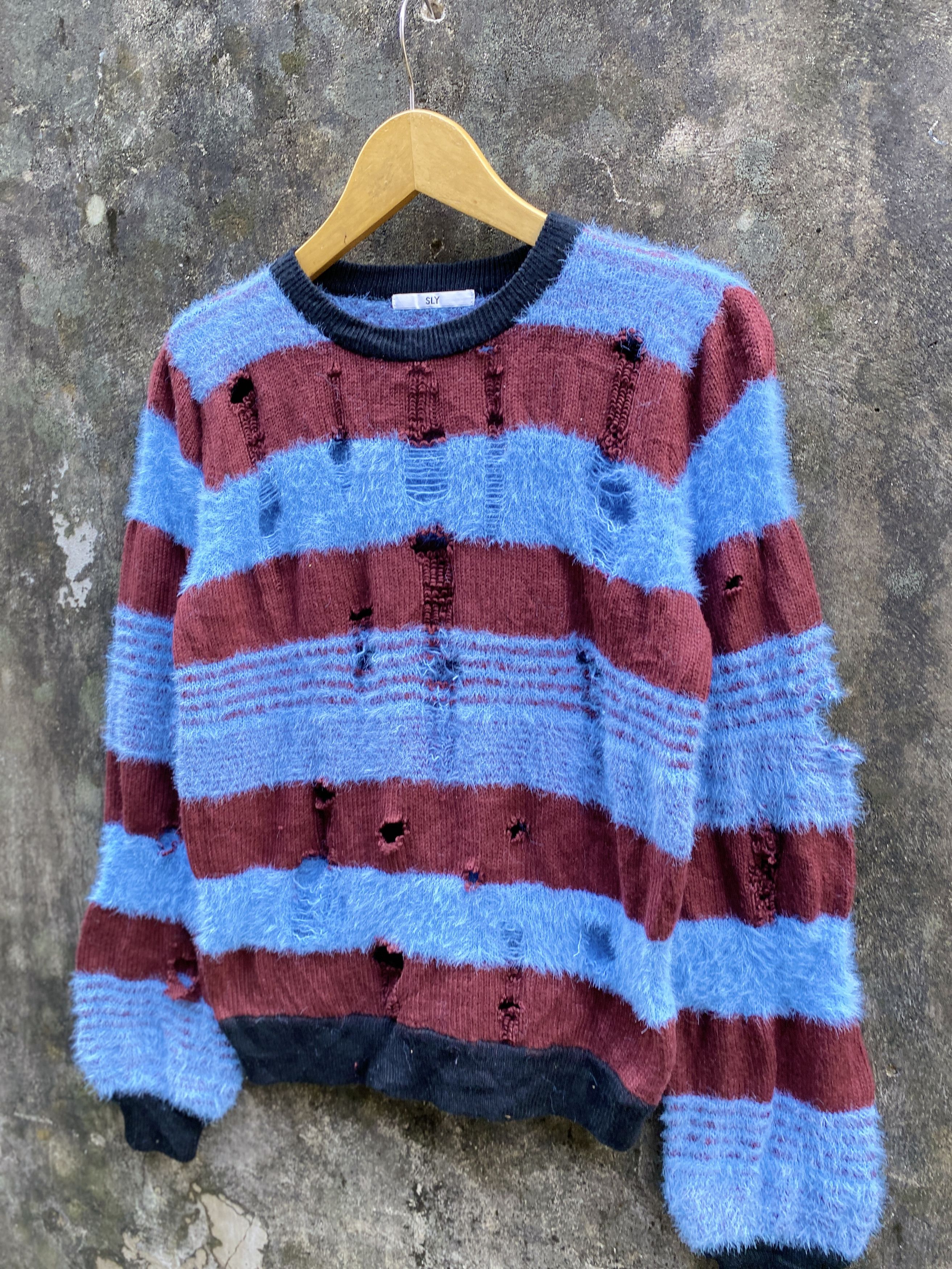 If Six Was Nine Japanese SLY Distressed grunge Punk Knit Sweater Size US M / EU 48-50 / 2 - 2 Thumbnail