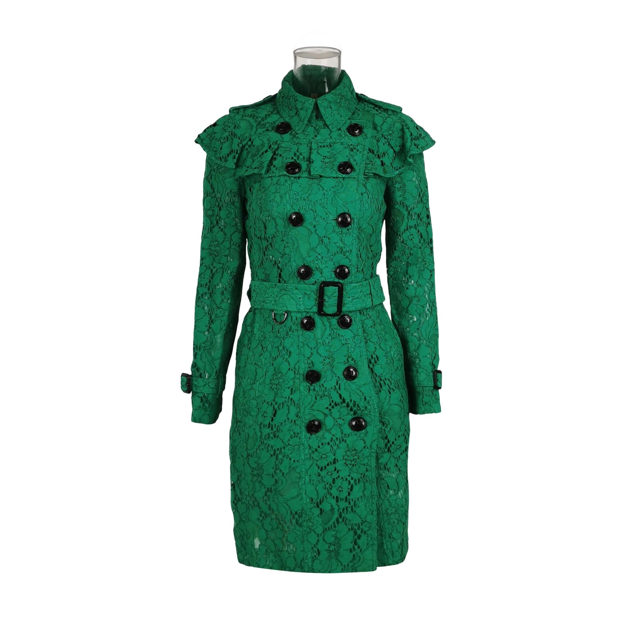 Burberry Burberry Double Breasted Green Lace Coat US 2 Size XS / US 0-2 / IT 36-38 - 1 Thumbnail