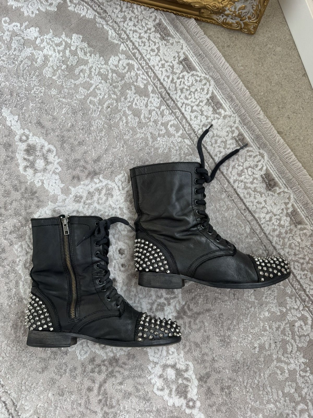 Japanese Brand Vintage AS 98 Zip Ankle Rick Owens Style Leather Biker Boots Size US 5.5 / EU 38 - 4 Thumbnail