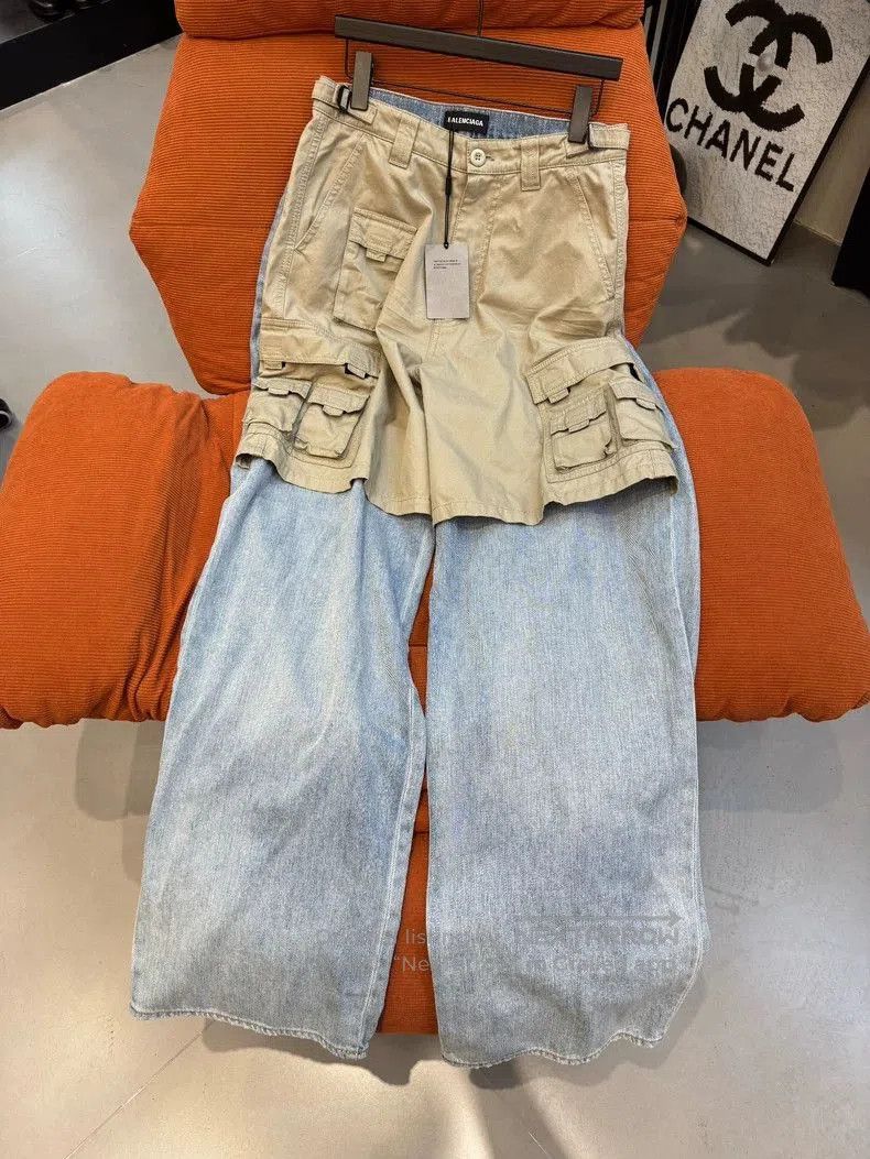 Balenciaga Balenciaga Paneled Cargo Denim Jeans. Size US 29 - 1 Thumbnail