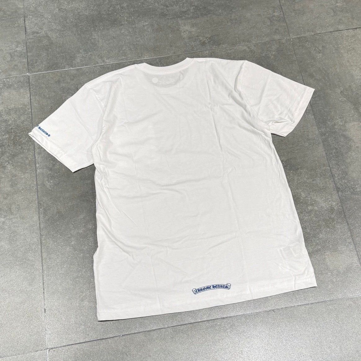 Chrome Hearts Chrome Hearts White Blue Collar Short Sleeve Tee Size US L / EU 52-54 / 3 - 4 Thumbnail