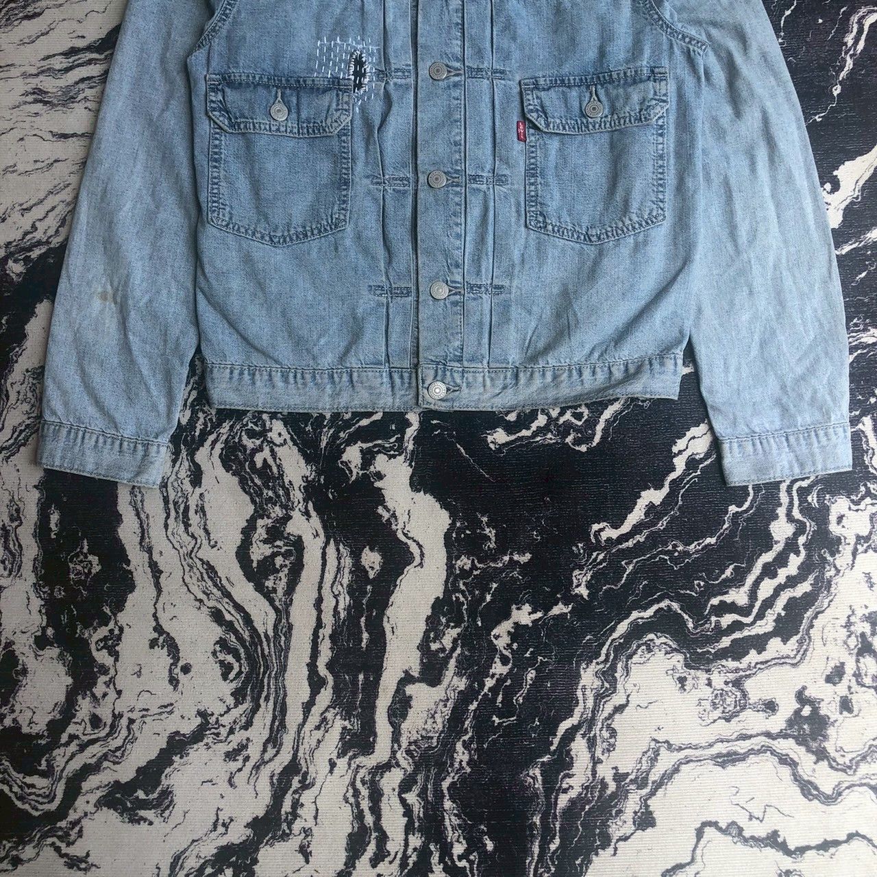 Levi's Levi’s Type 2 Sashiko Boro Repair Denim Trucker Jacket Size US S / EU 44-46 / 1 - 6 Thumbnail