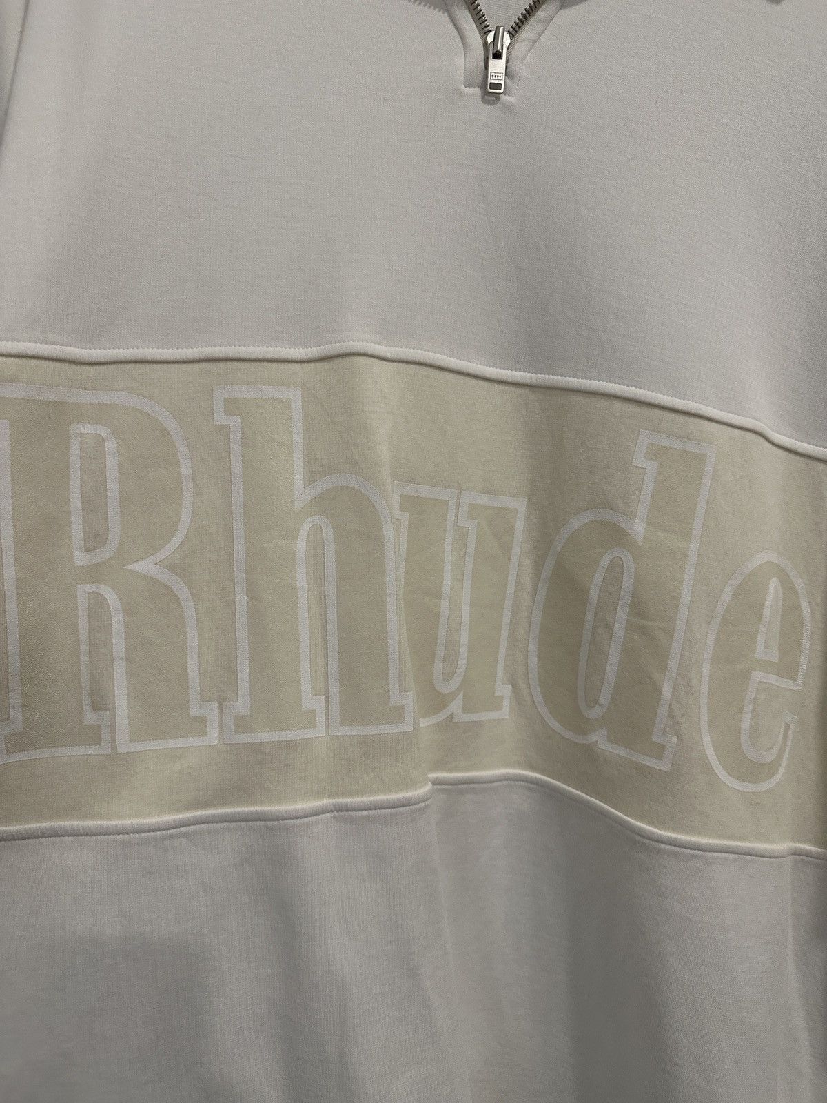 Rhude Rhude White/Cream Panel Zip-Up Henley Size Large Size US L / EU 52-54 / 3 - 2 Thumbnail